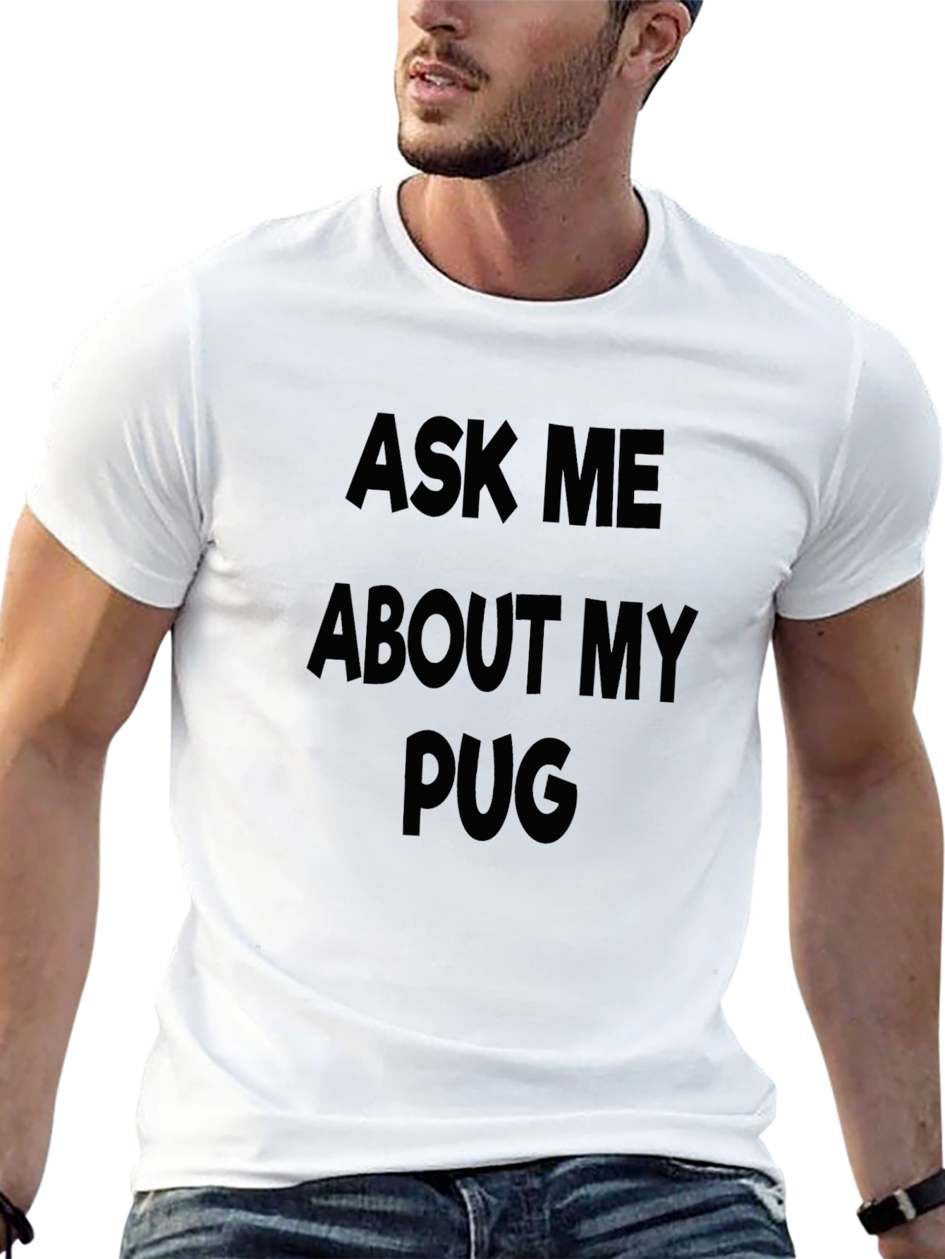 Black Ask Me About My Pug Graphic Tee view 13