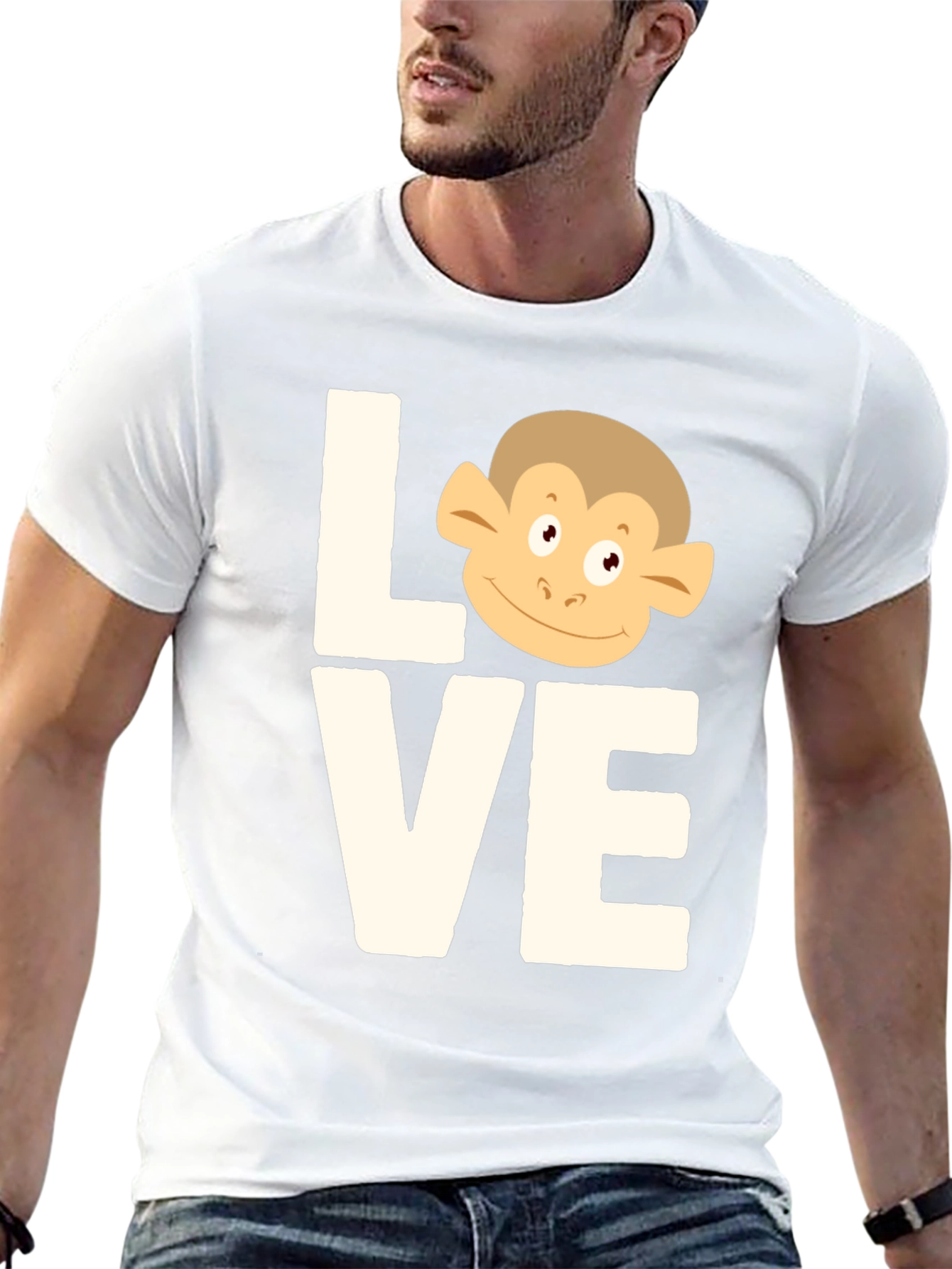 Black Love Monkey T-Shirt - Cute Graphic Tee view 13