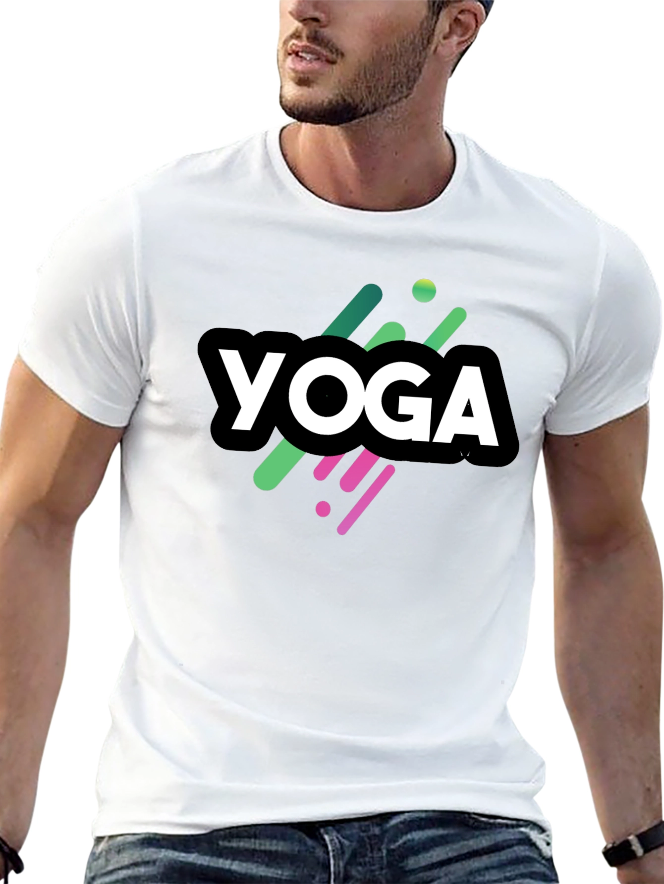 Black Yoga Graphic Black T-Shirt view 13