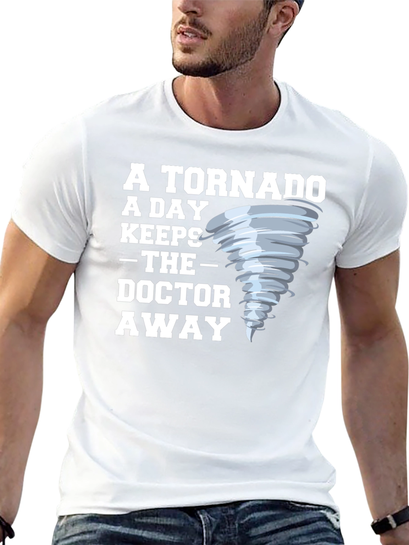 Black Tornado A Day Keeps Doctor Away Graphic Tee view 13