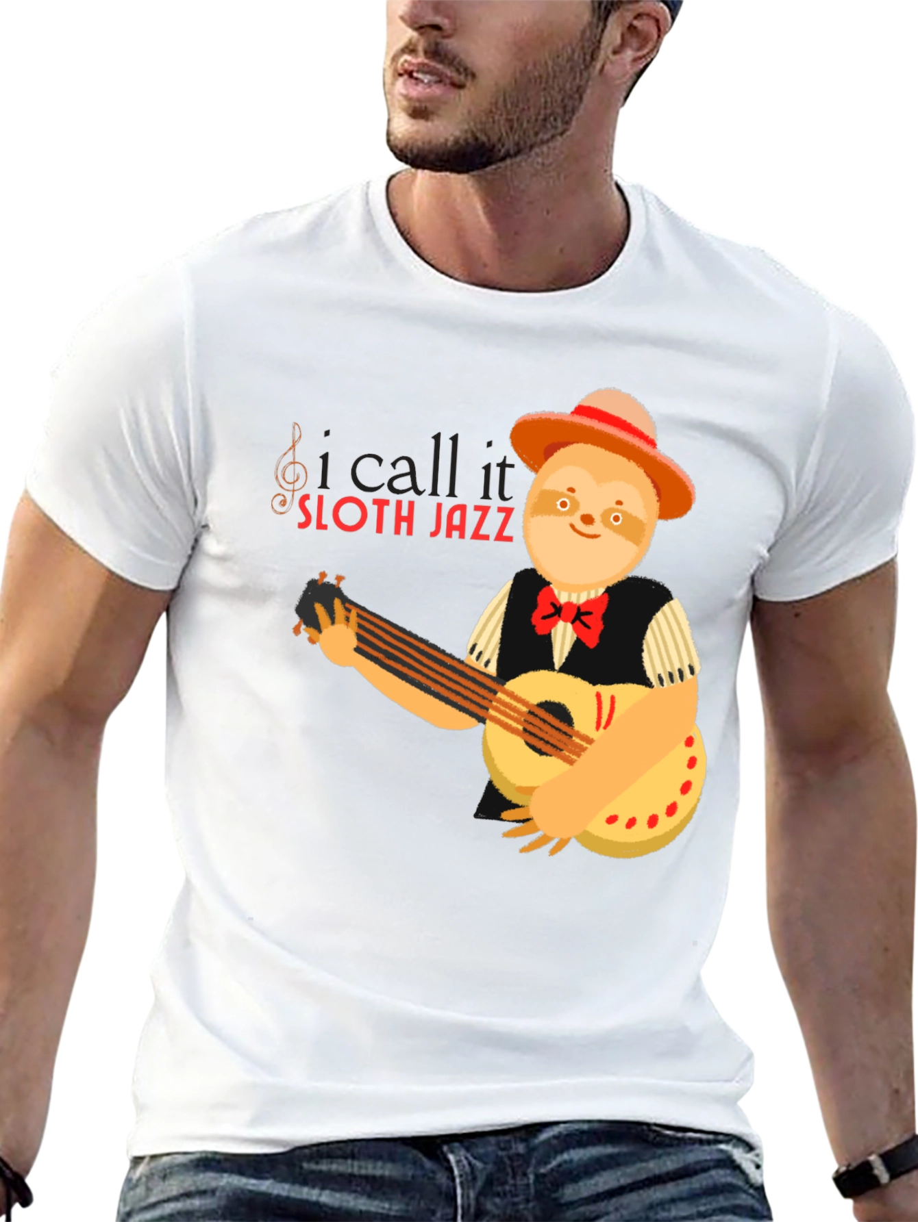 Black Sloth Jazz Graphic T-Shirt - Musical Animal Tee view 13