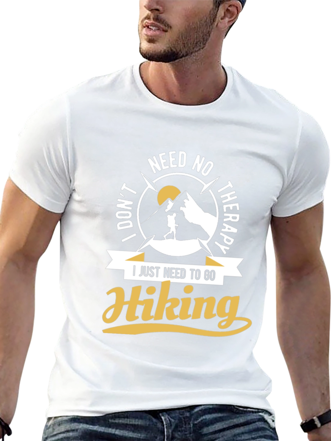 Black Hiking Therapy T-Shirt view 13