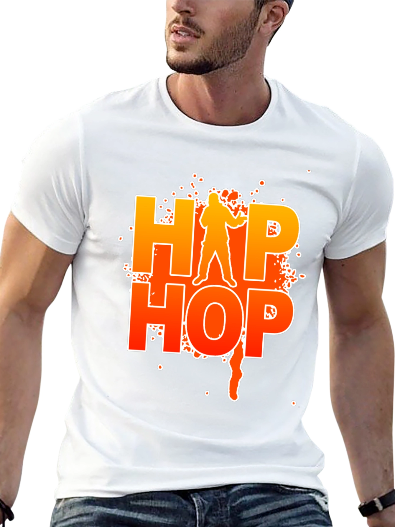 Black Hip Hop Graphic Black T-Shirt view 13