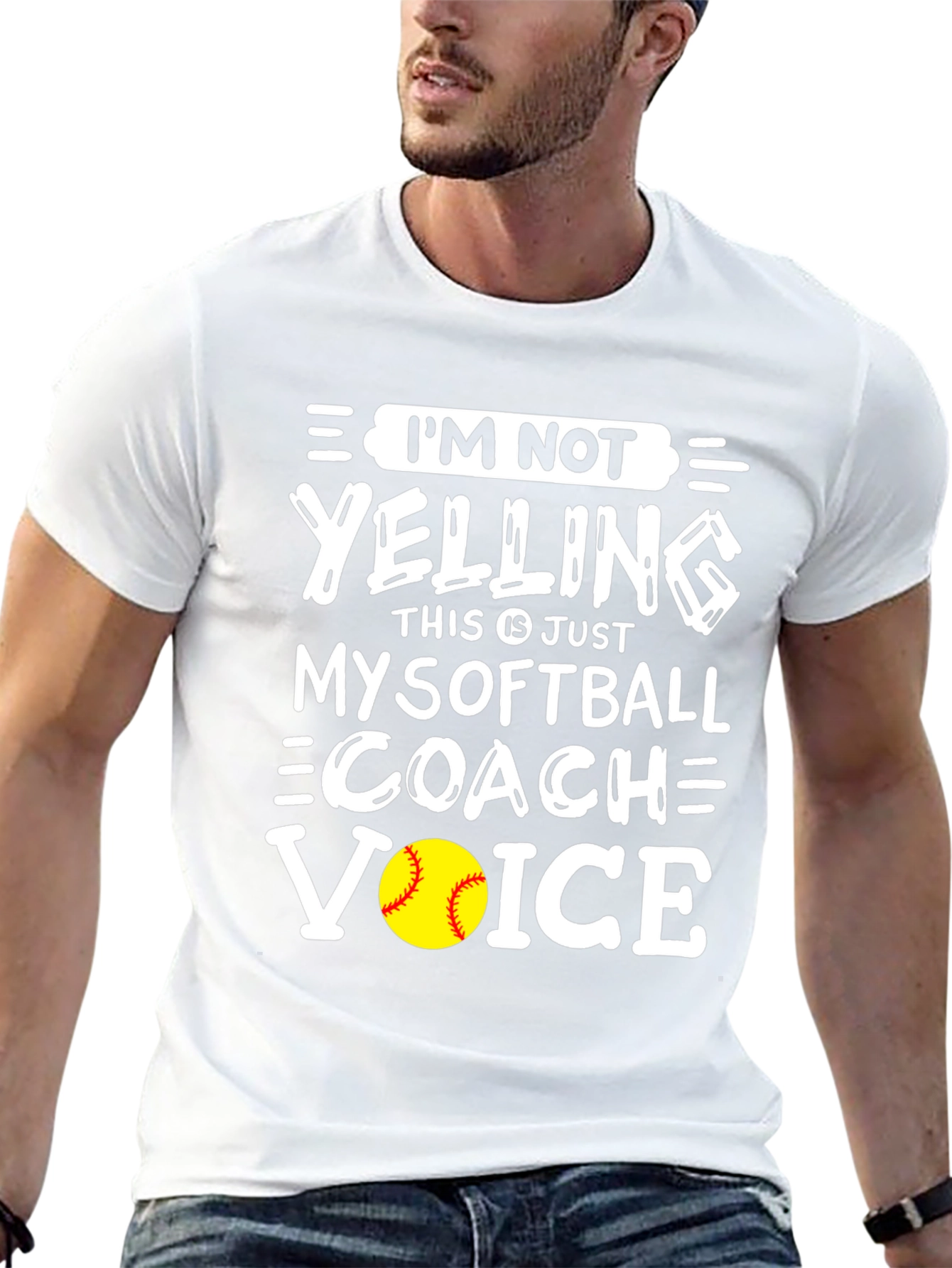 Black Softball Coach Voice T-Shirt - Funny Slogan Tee view 13