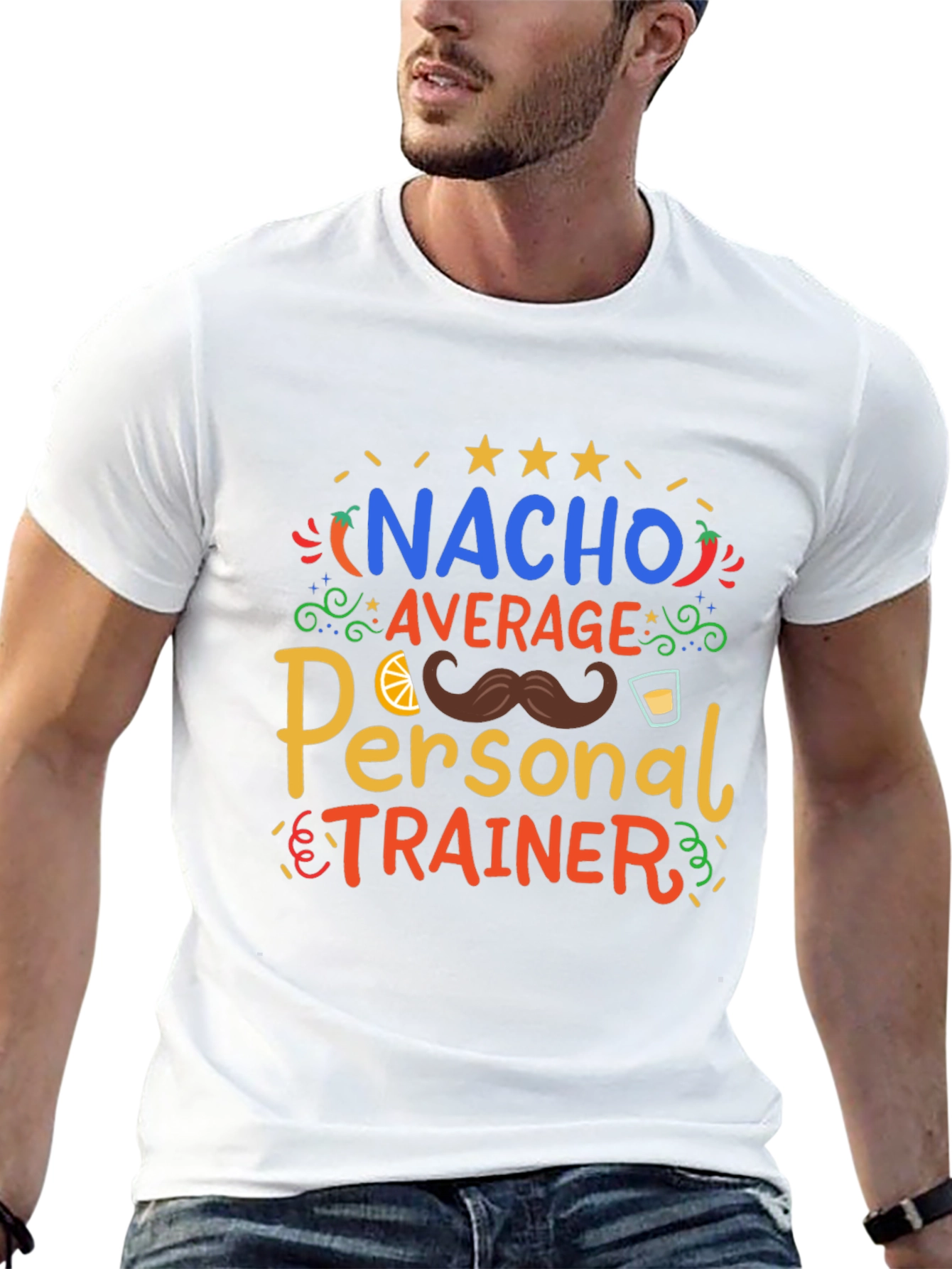 Black Nacho Average Personal Trainer T-Shirt view 13