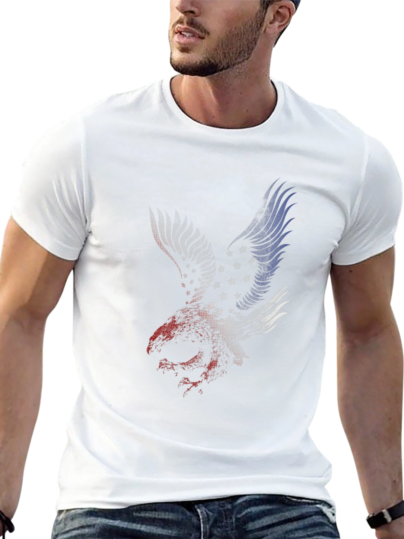 Black American Eagle Graphic Tee - Patriotic Style view 13