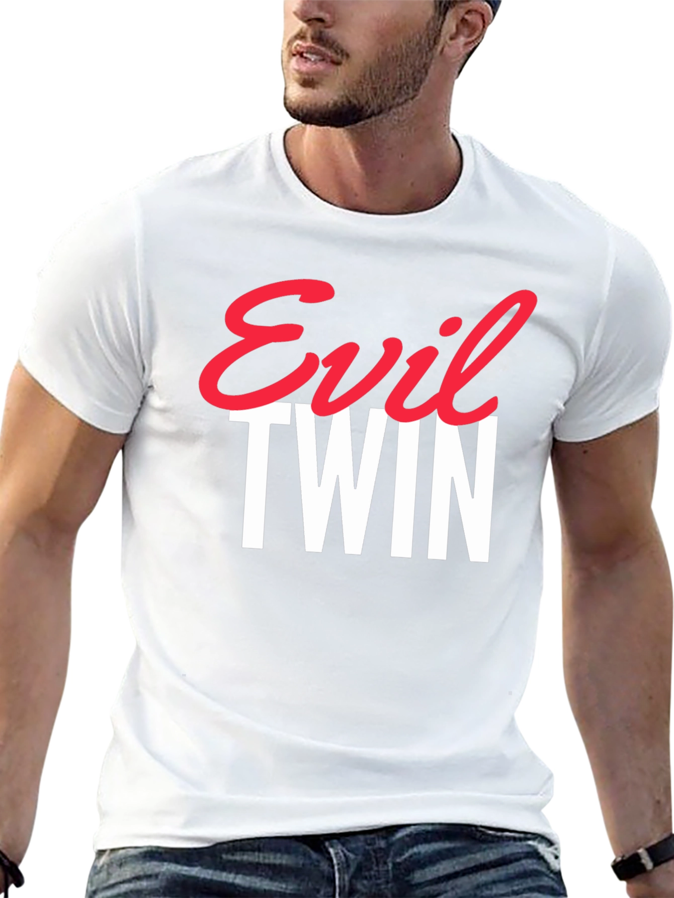 Black Evil Twin Graphic Tee - Trendy Statement T-Shirt view 13