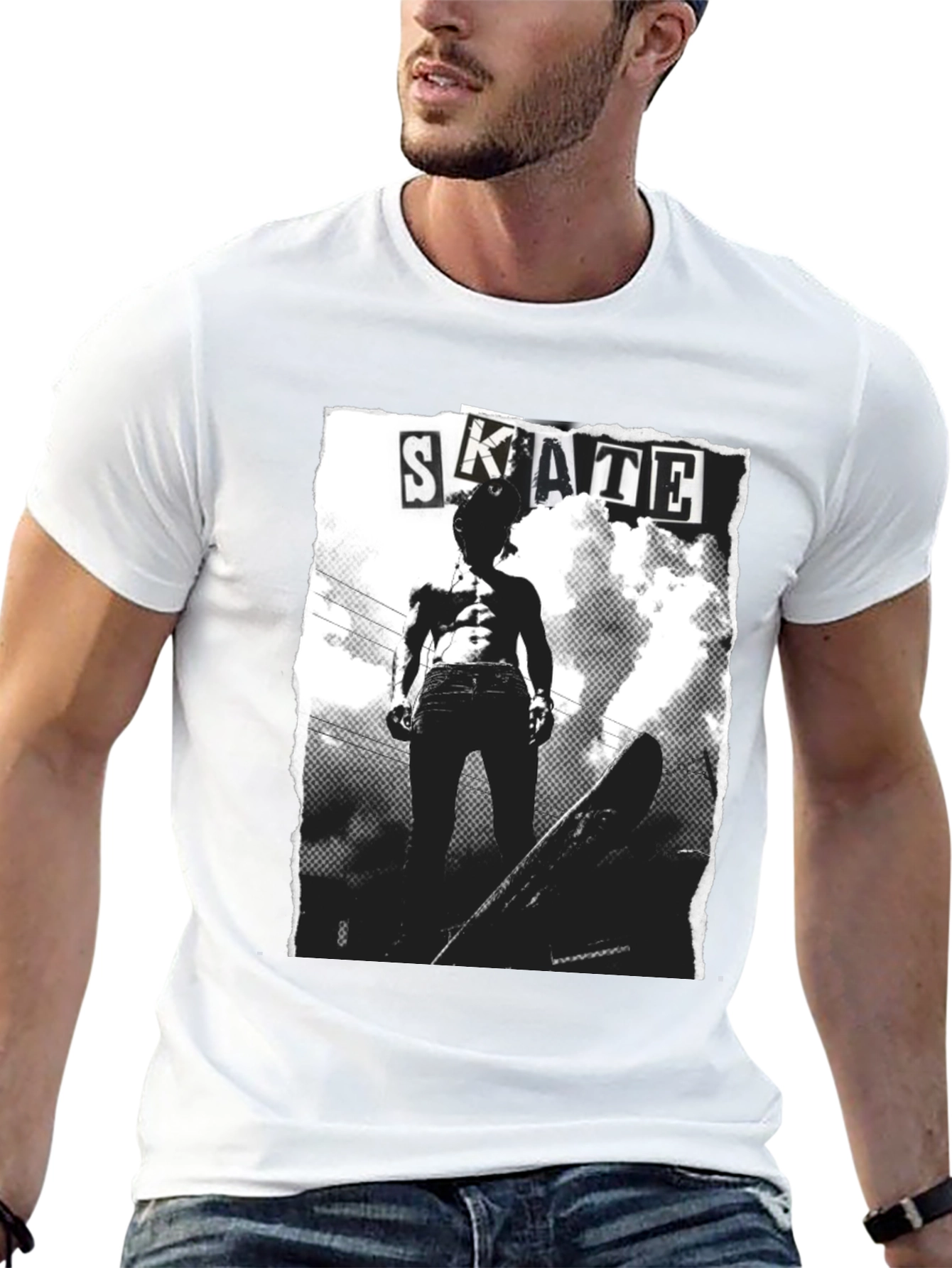 Black Skate Graphic T-Shirt - Black Cotton Tee view 13