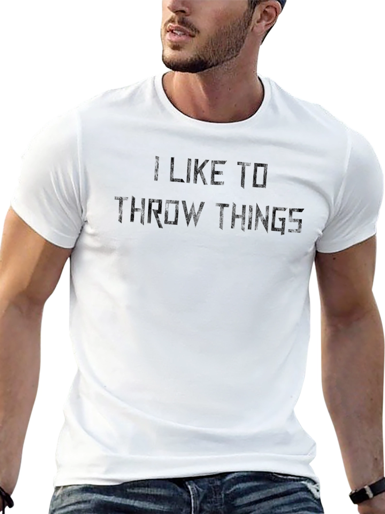 Black I Like to Throw Things Graphic Tee view 13