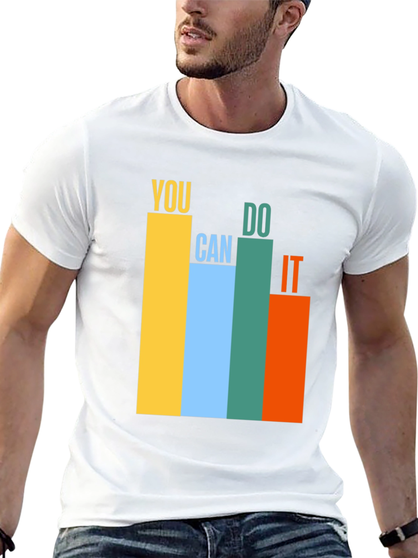 Black Motivational You Can Do It Graphic T-Shirt view 13