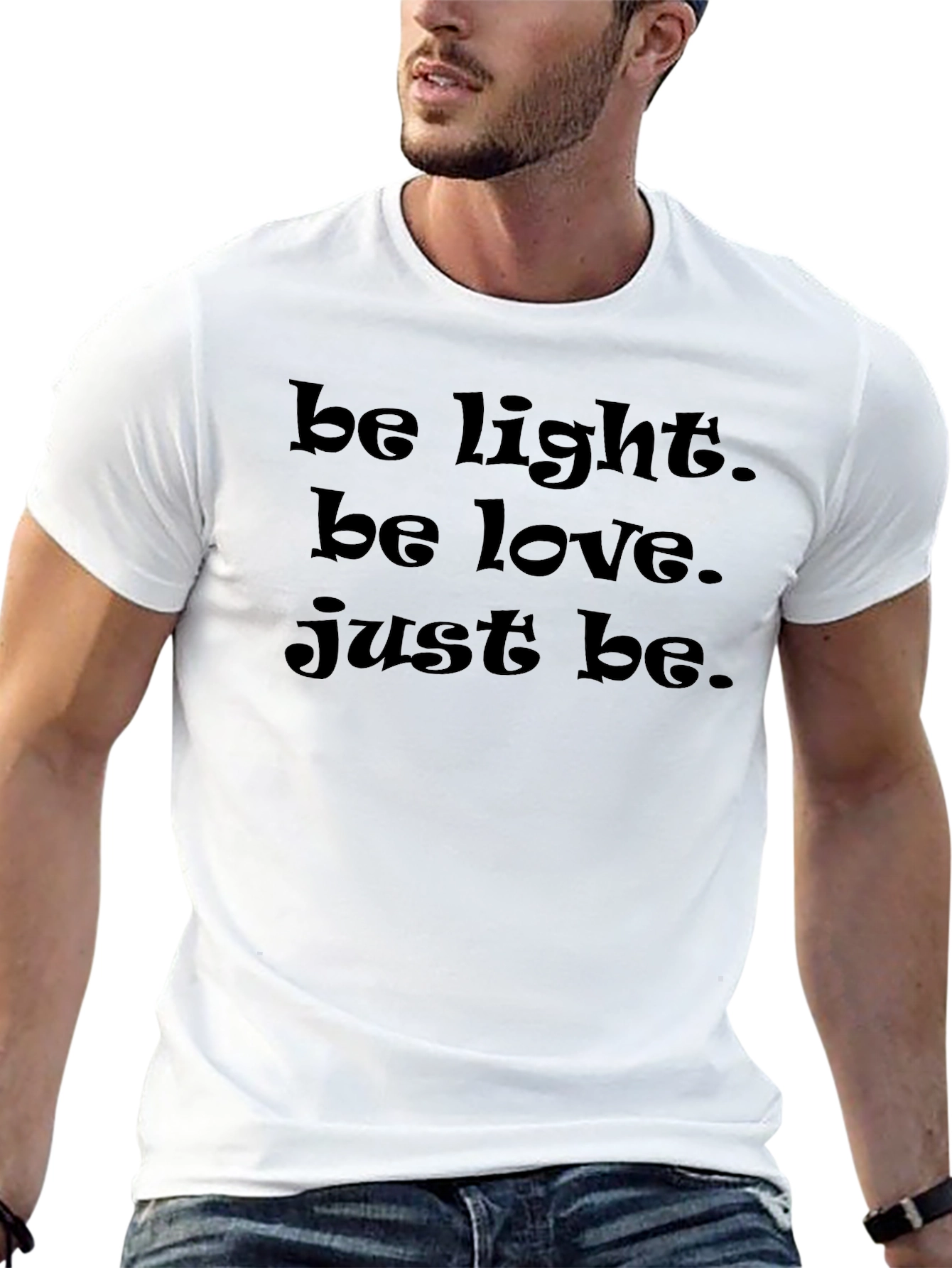Black Be Light, Be Love, Just Be - Black T-Shirt view 13
