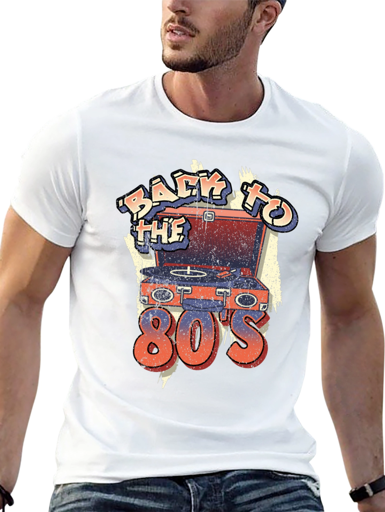 Retro 80s Turntable T-Shirt - Throwback Design - 13