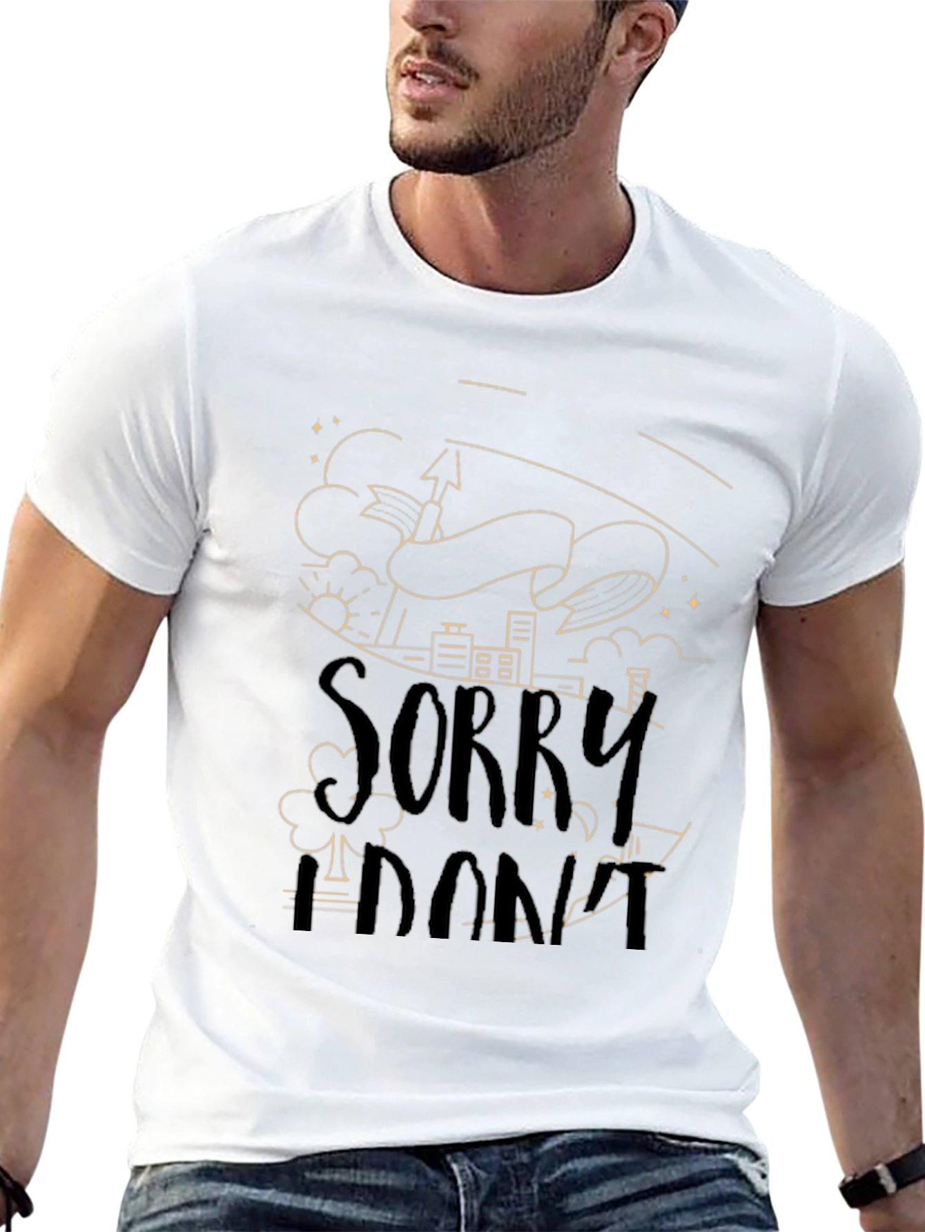 Black Sorry I Don't T-Shirt - Unique Graphic Tee view 13