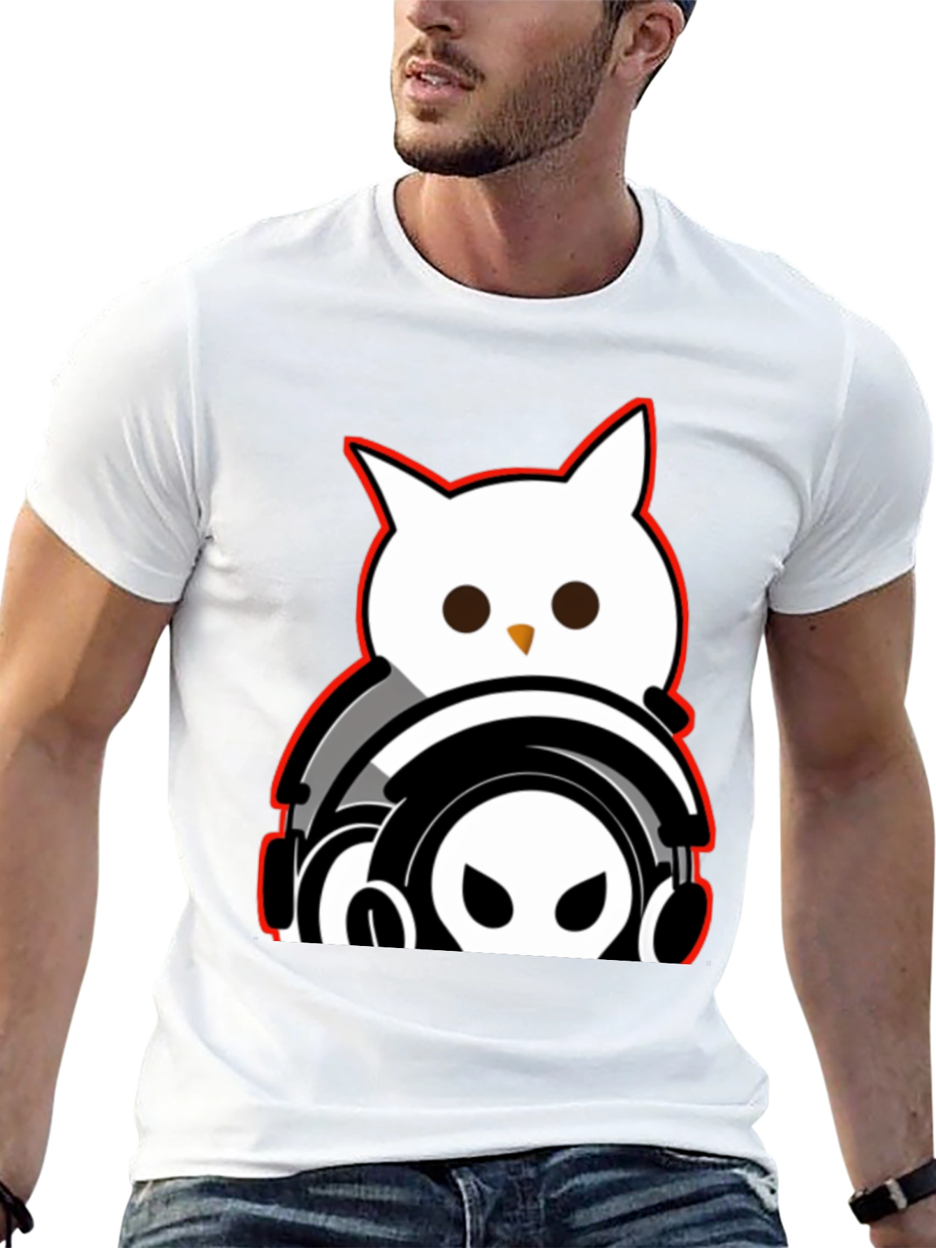 Black Owl DJ Graphic Tee - Black view 13