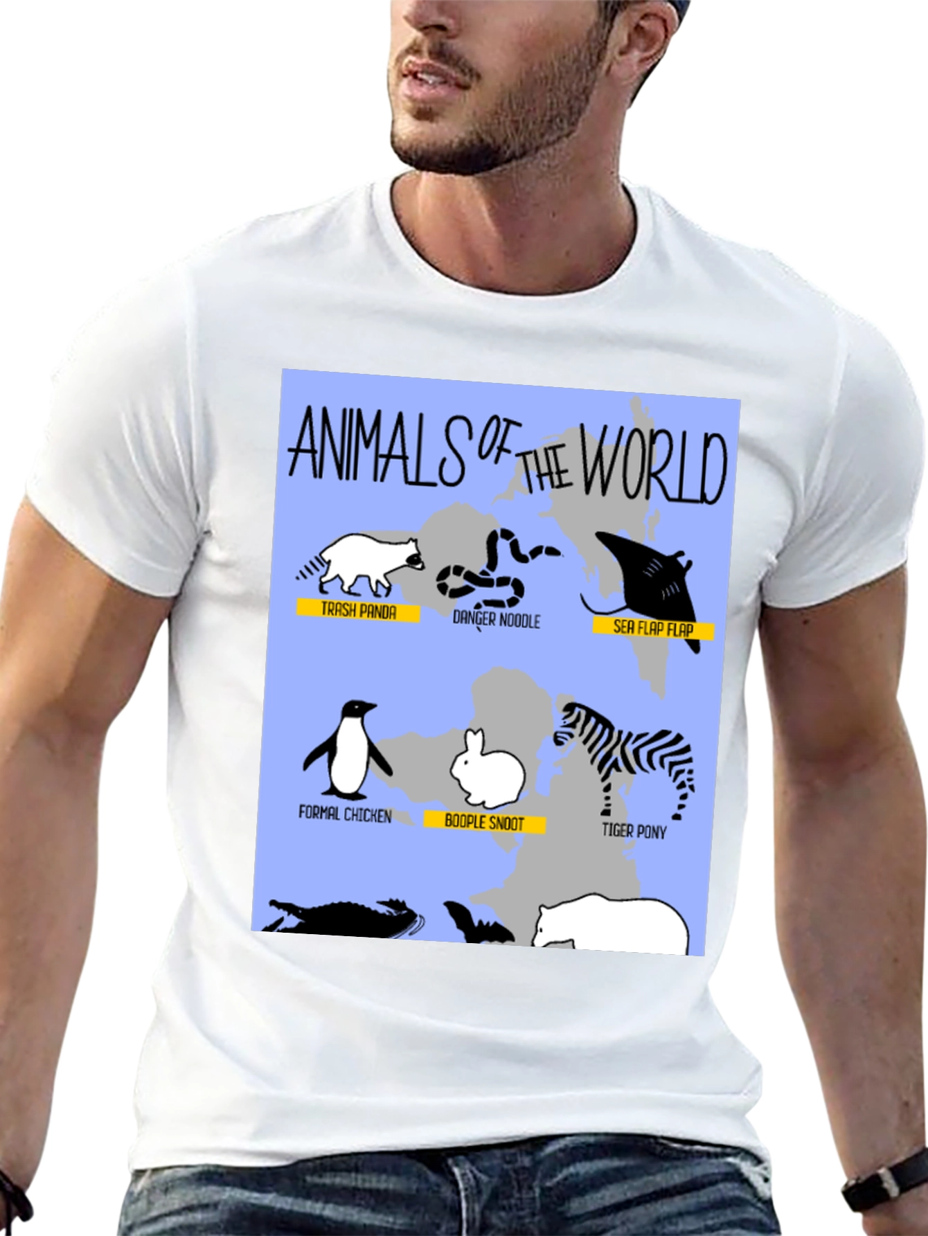 Black Animals of the World Graphic T-Shirt view 13