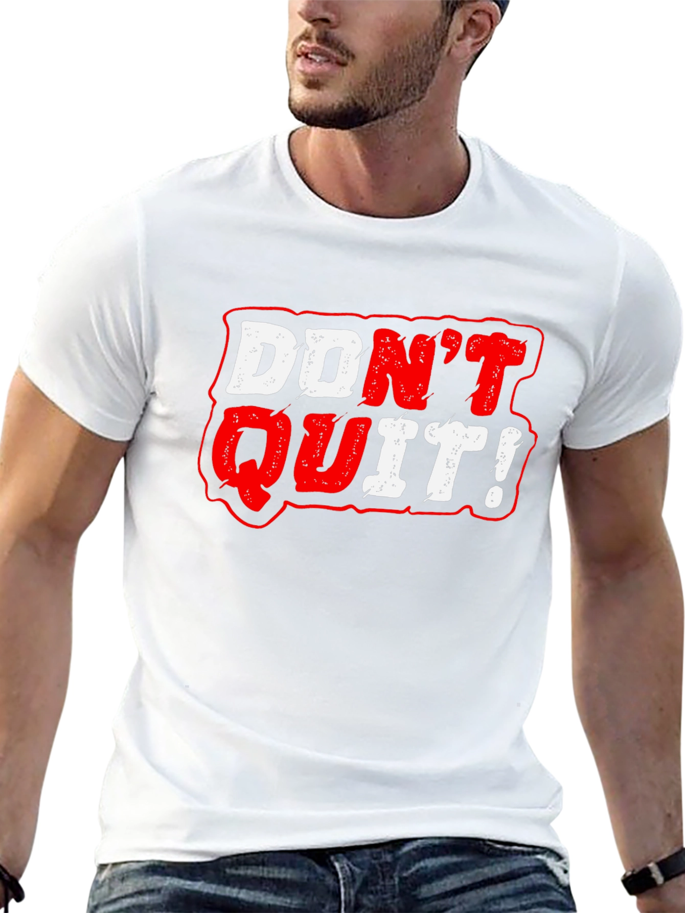 Black Don't Quit Graphic Tee - Motivational Black T-Shirt view 13
