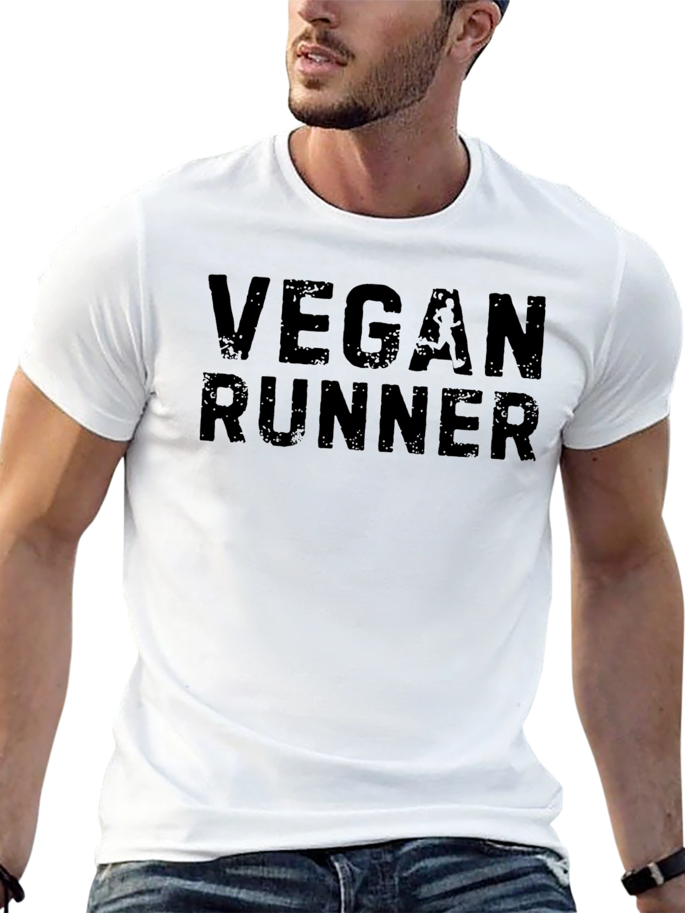 Black Vegan Runner T-Shirt - Black Athletic Tee view 13