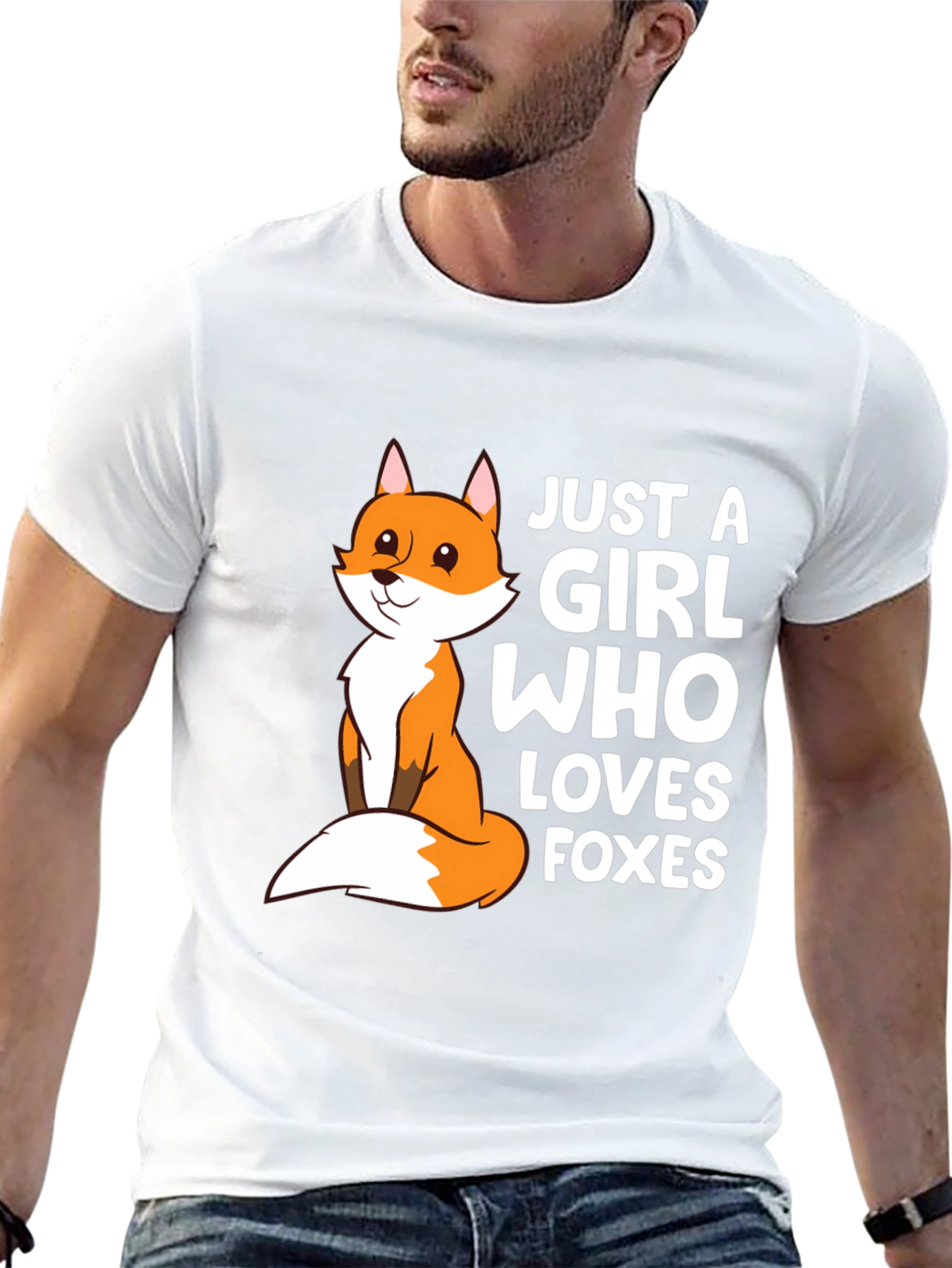 Black Just A Girl Who Loves Foxes T-Shirt Cute Fox Graphic Tee view 13