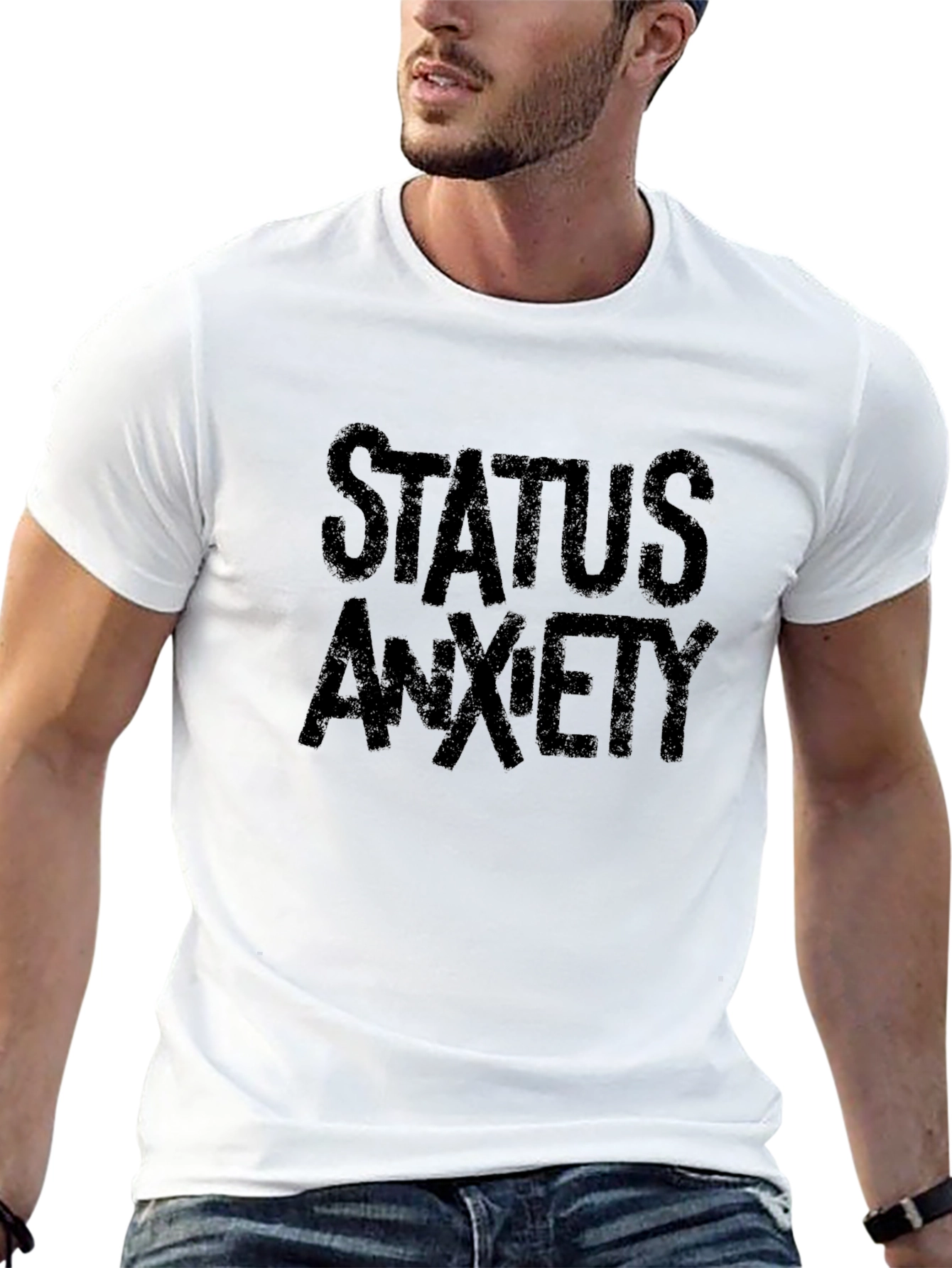 Black Status Anxiety Black Graphic T-Shirt view 13