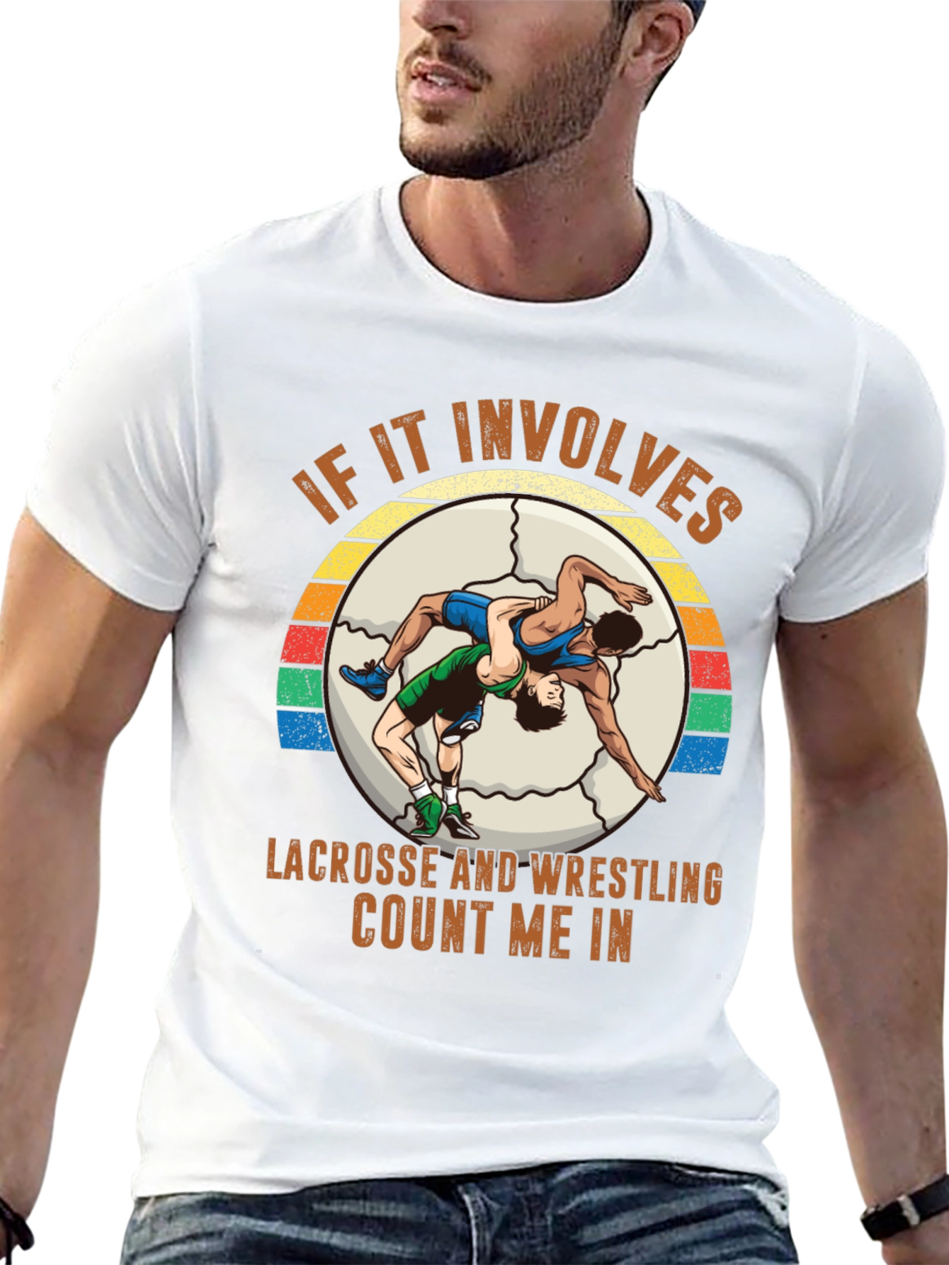 Black Lacrosse Wrestling T-Shirt - Count Me In! view 13
