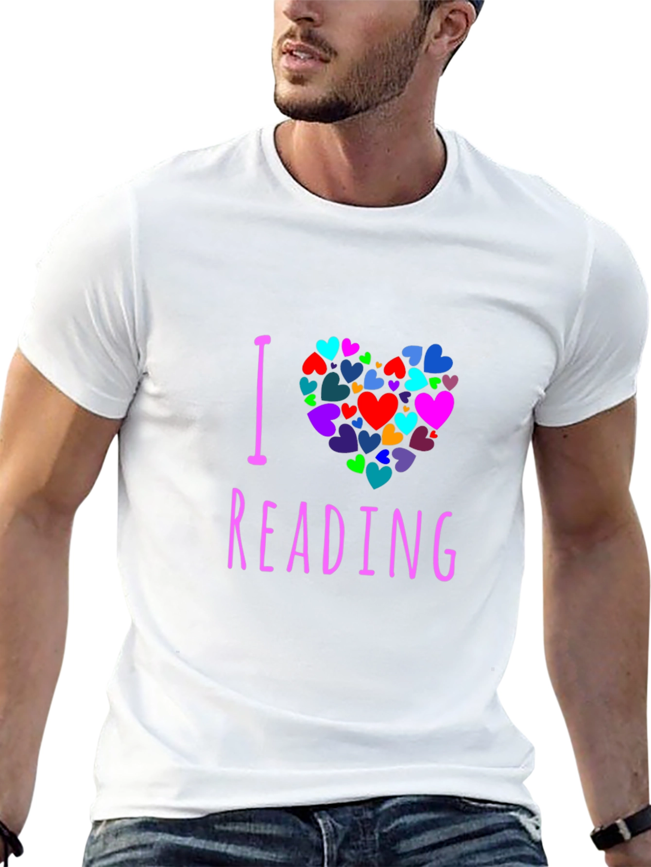 Black I Love Reading Heart Graphic Tee - Unisex view 13