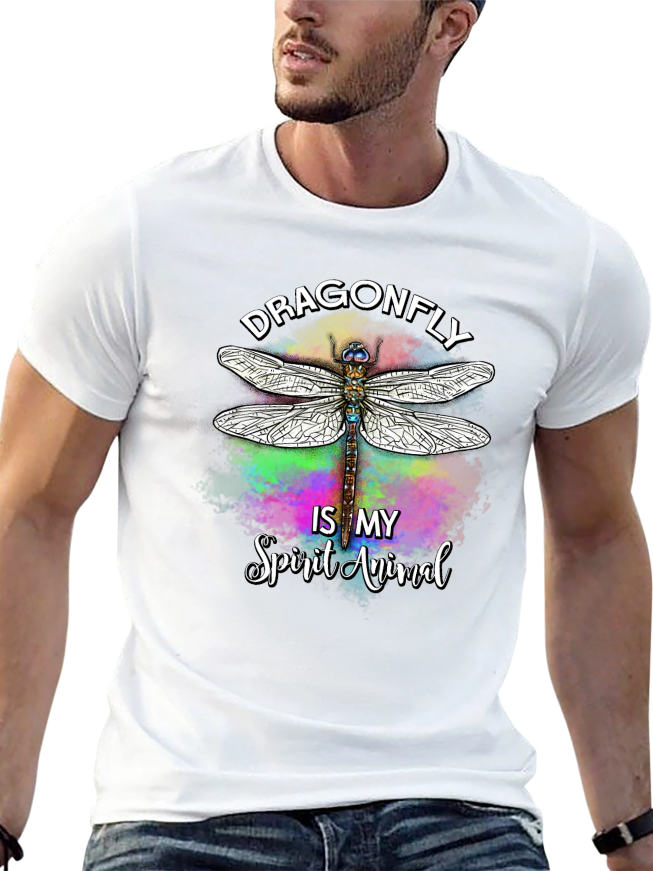 Black Dragonfly Spirit Animal Graphic T-Shirt view 13