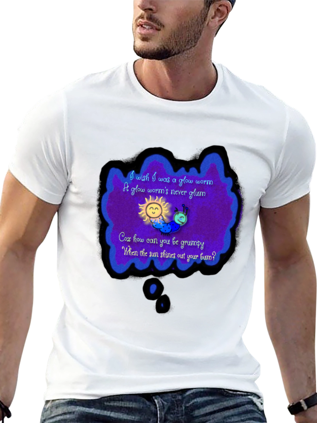 Black Glow Worm Tee - Shine Your Bum! view 13