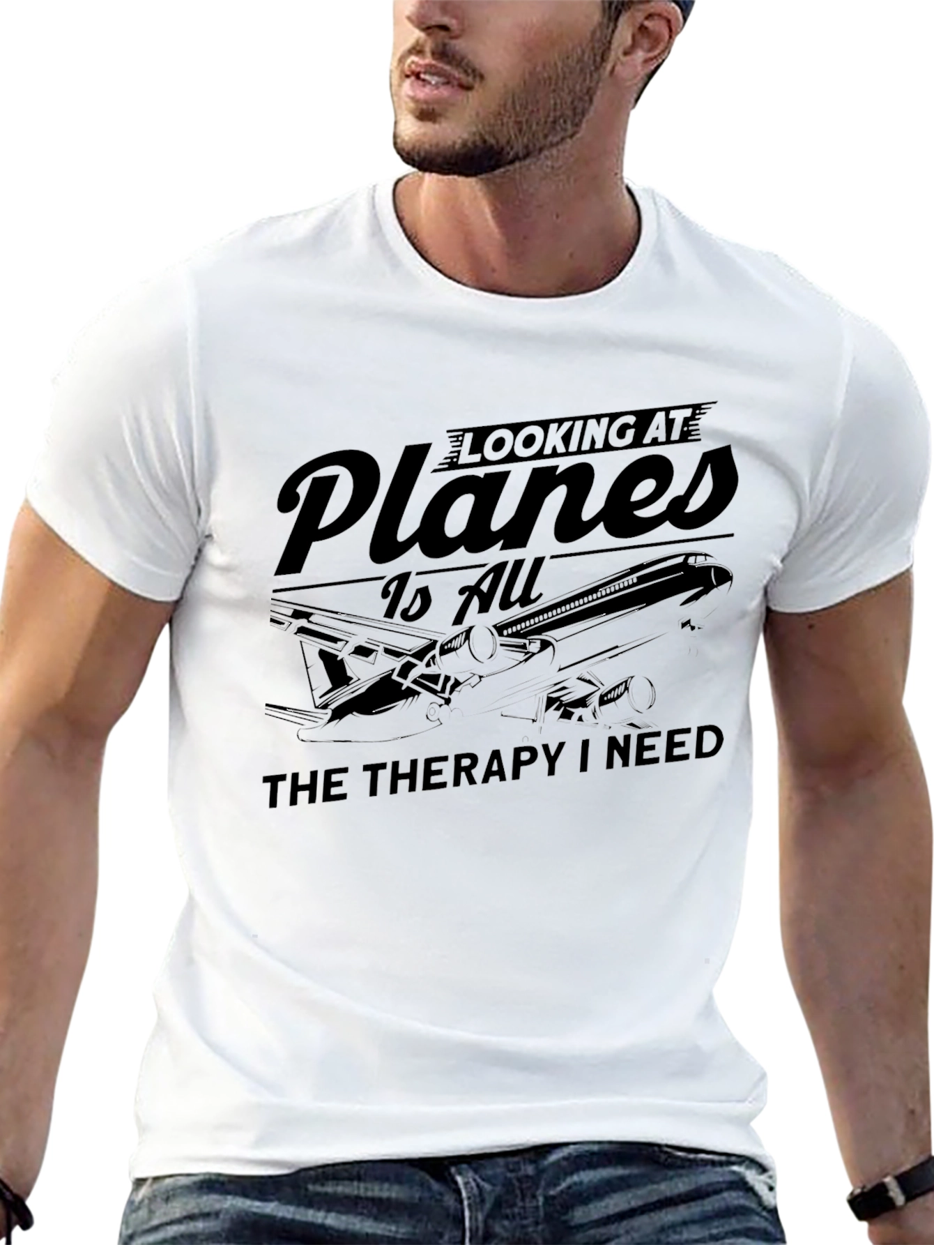 Black Plane Therapy T-Shirt: Aviation Lover Gift view 13