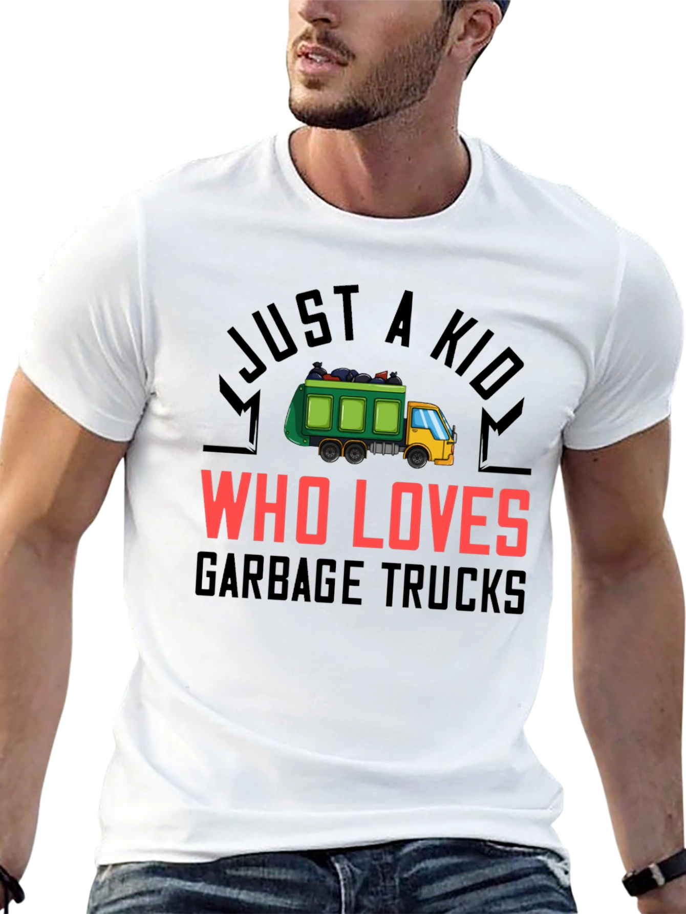 Black Garbage Truck Lover T-Shirt view 13