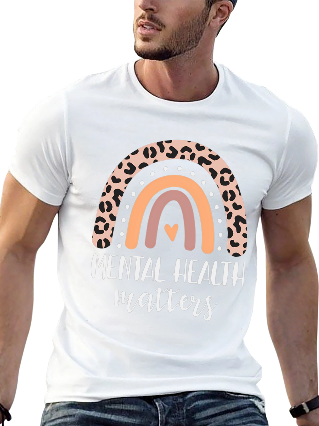 Black Mental Health Matters Rainbow Graphic T-Shirt view 13