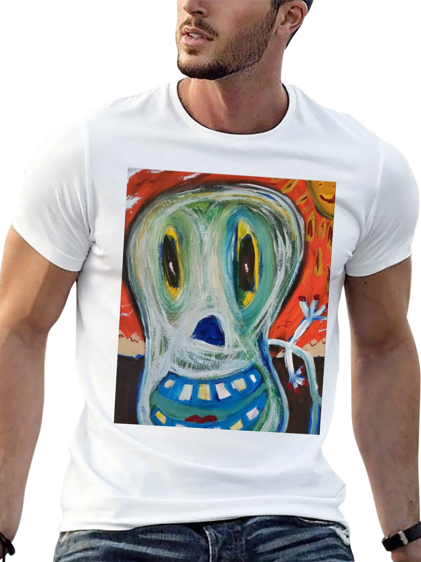 Black Abstract Art Graphic Tee - Quirky Style view 13