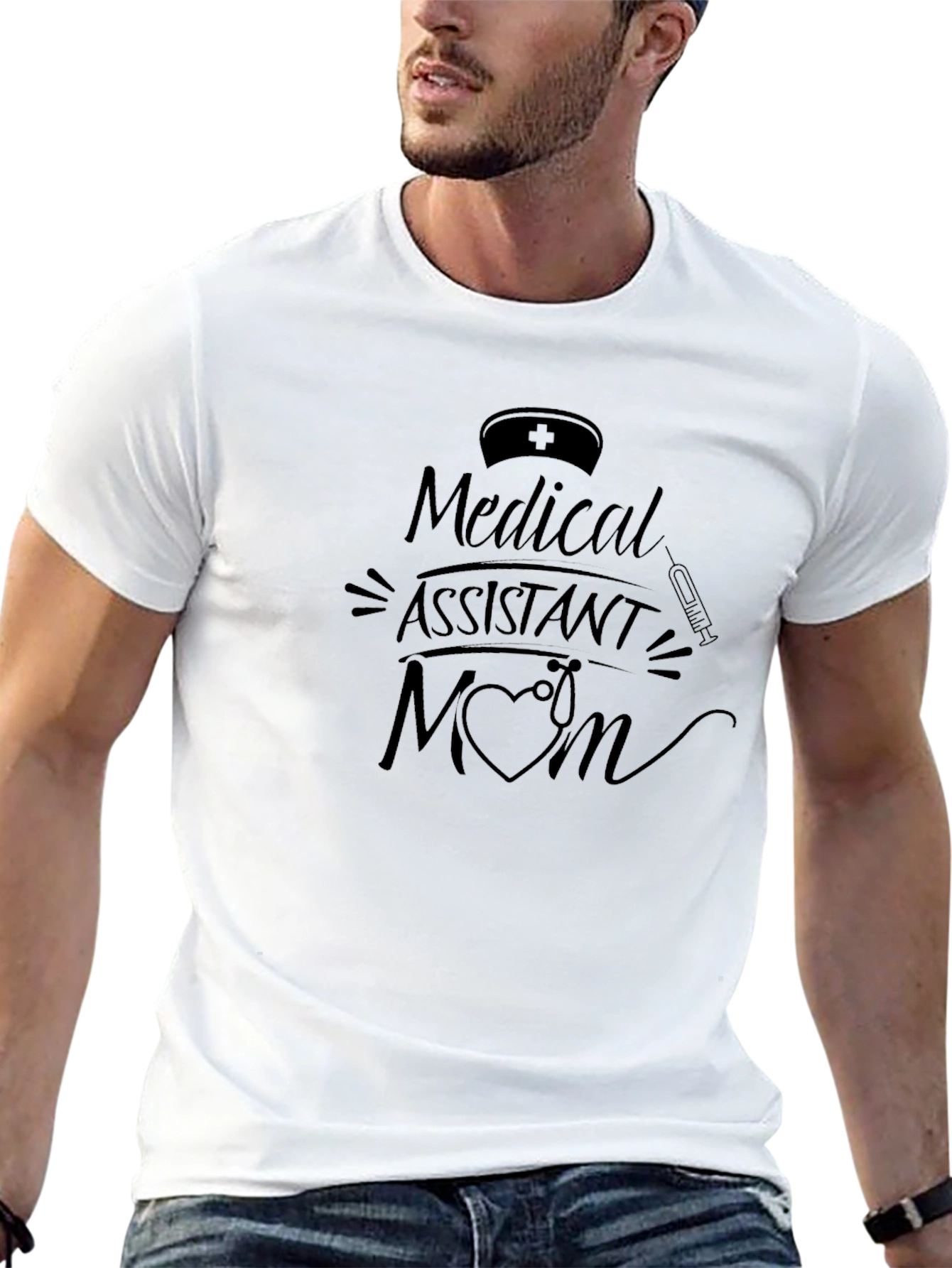 Black Medical Assistant Mom Graphic T-Shirt view 13