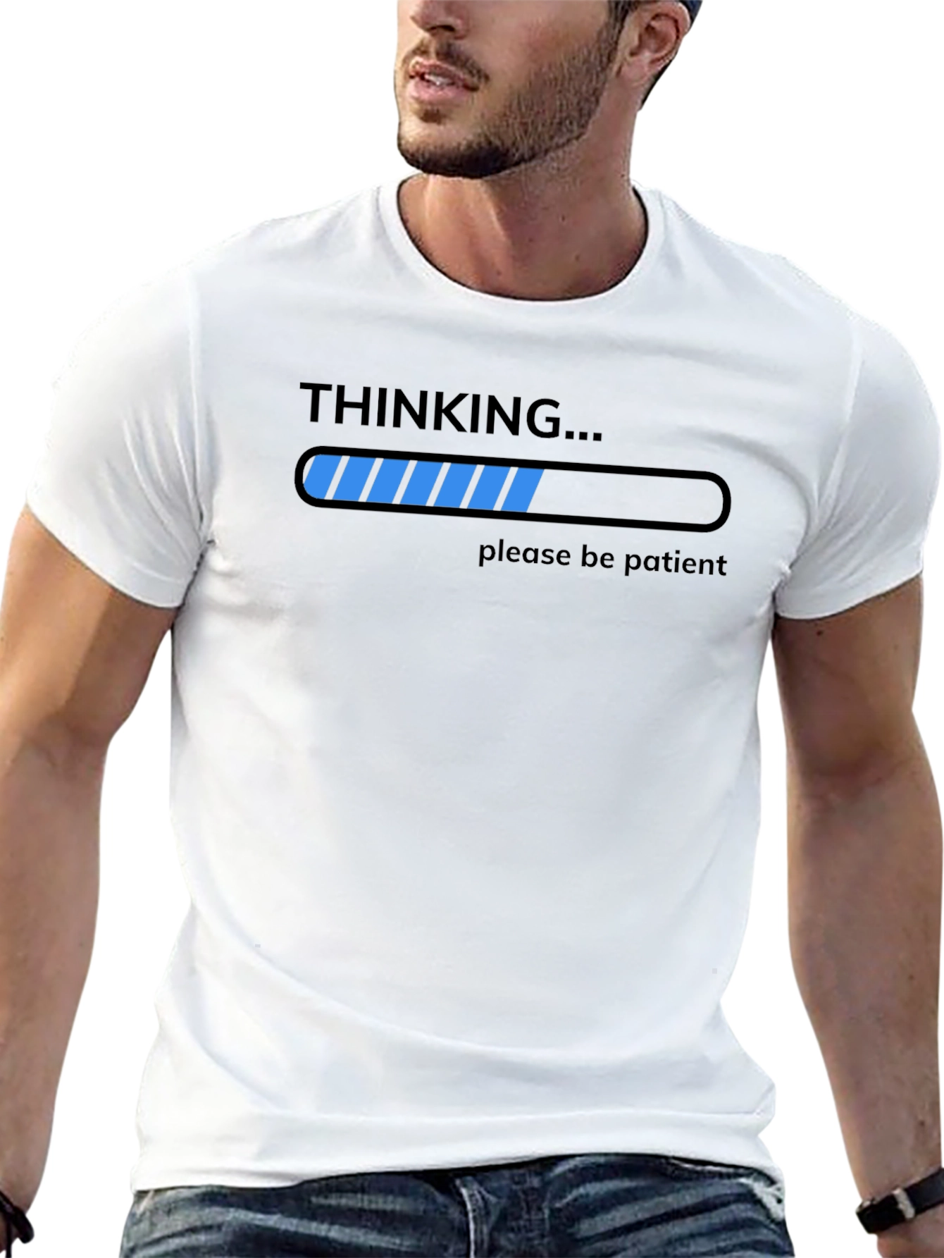 Black Thinking Please Be Patient T-Shirt view 13