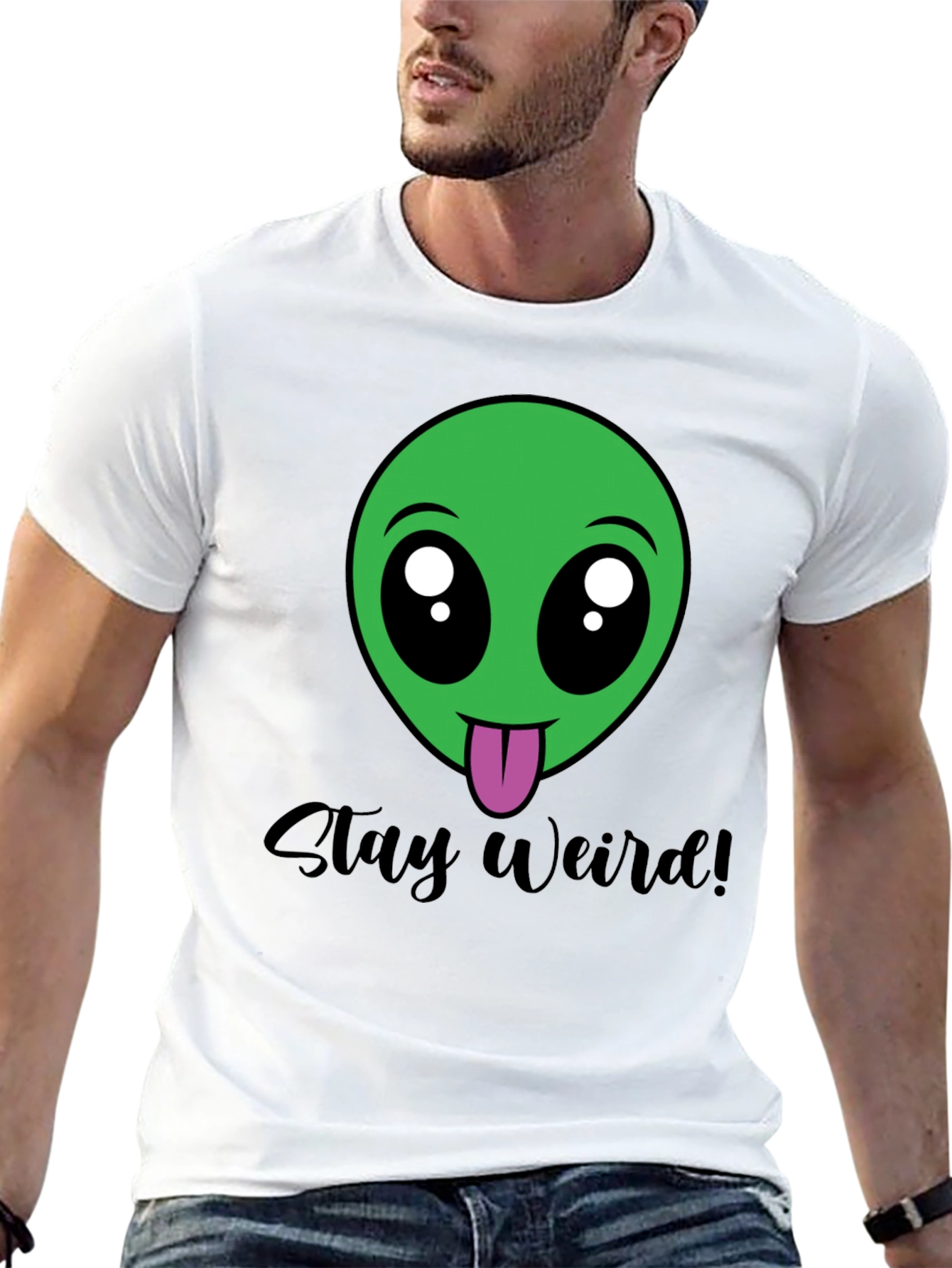 Black Stay Weird Alien Tee - Black view 13