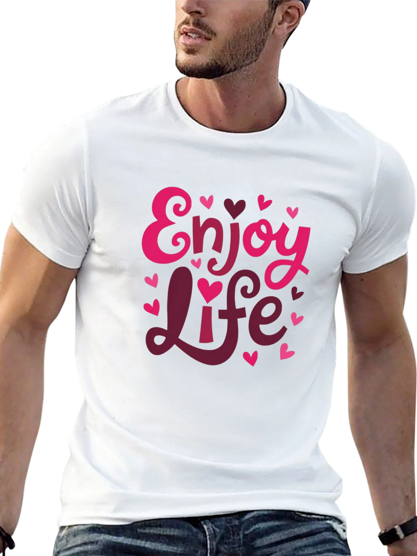 Black Enjoy Life Valentine's Day Graphic Tee view 13