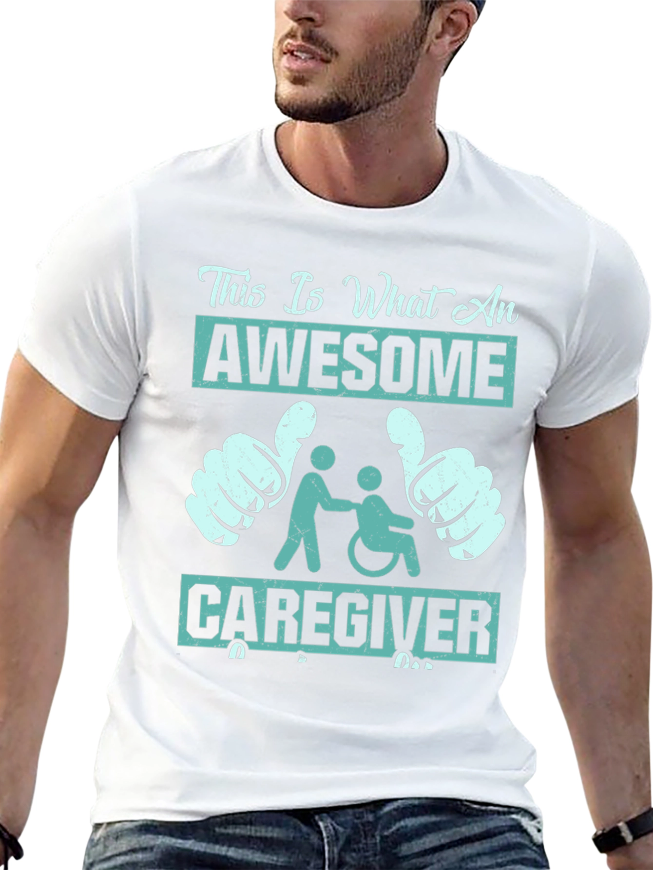 Black Awesome Caregiver T-Shirt - Support & Appreciation view 13