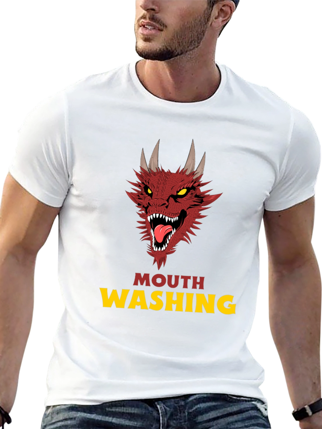 Black Mouth Washing Dragon Graphic T-Shirt - Black view 13