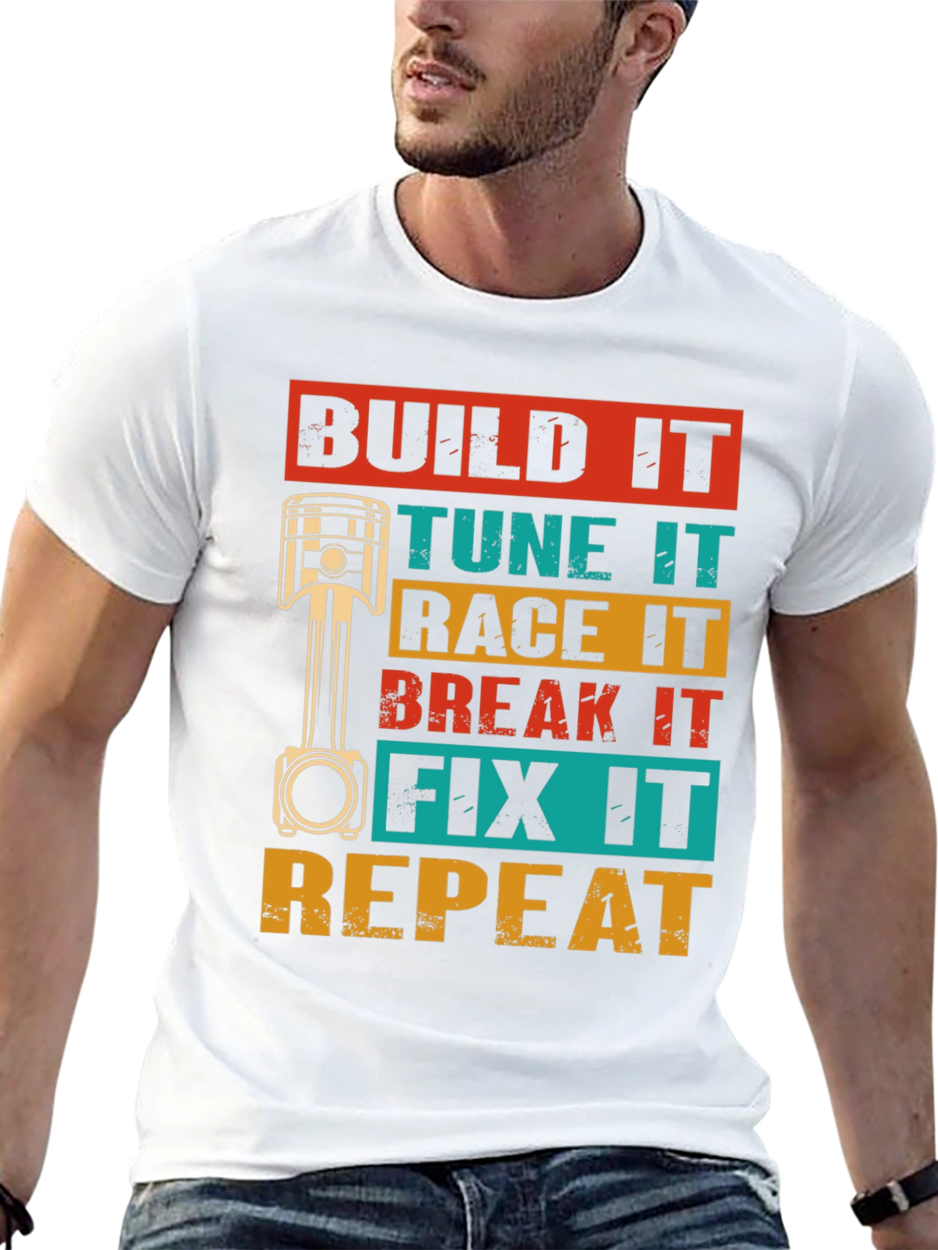 Black Build It, Tune It, Race It T-Shirt view 13