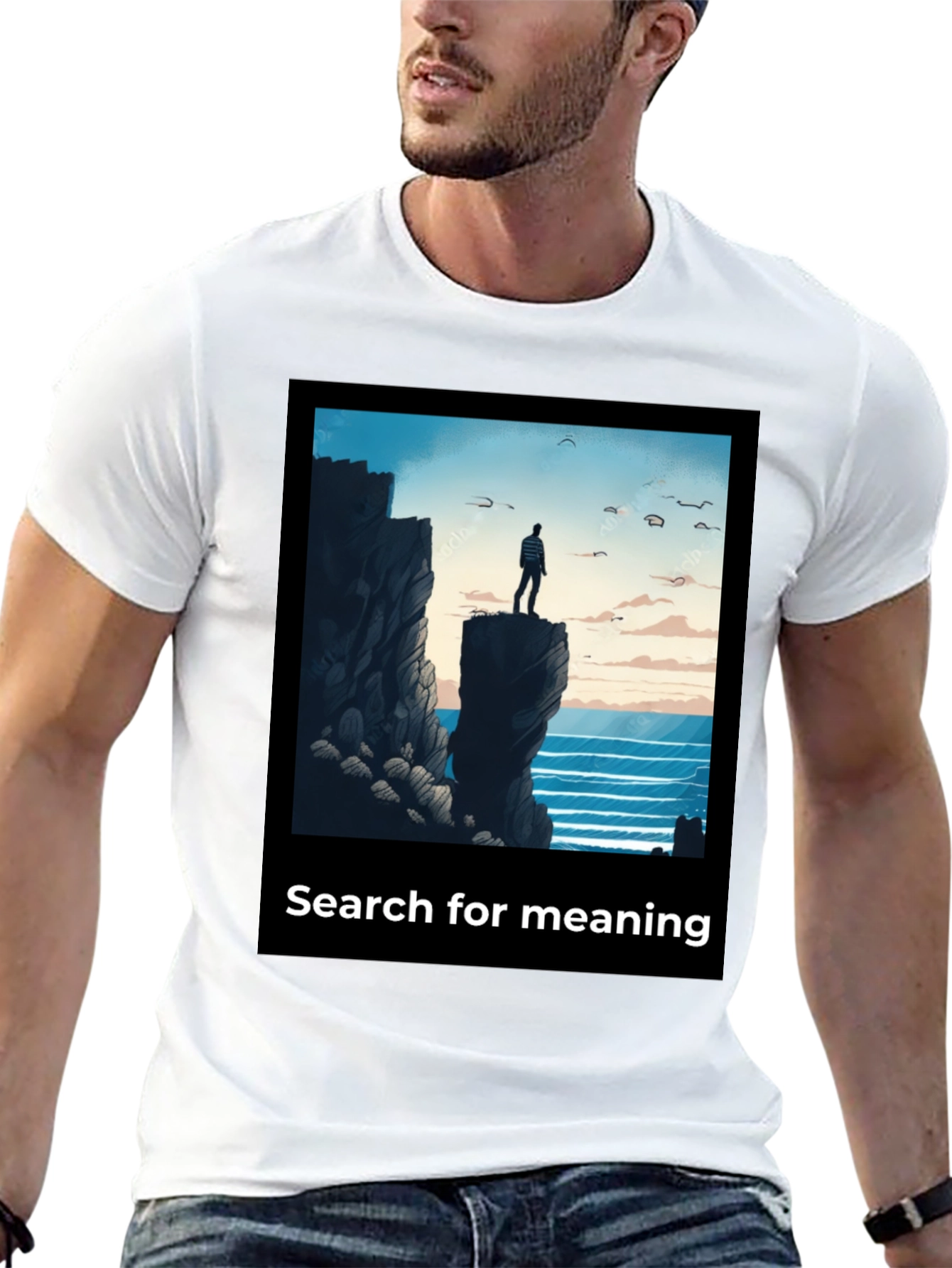 Black Search for Meaning Graphic T-Shirt view 13