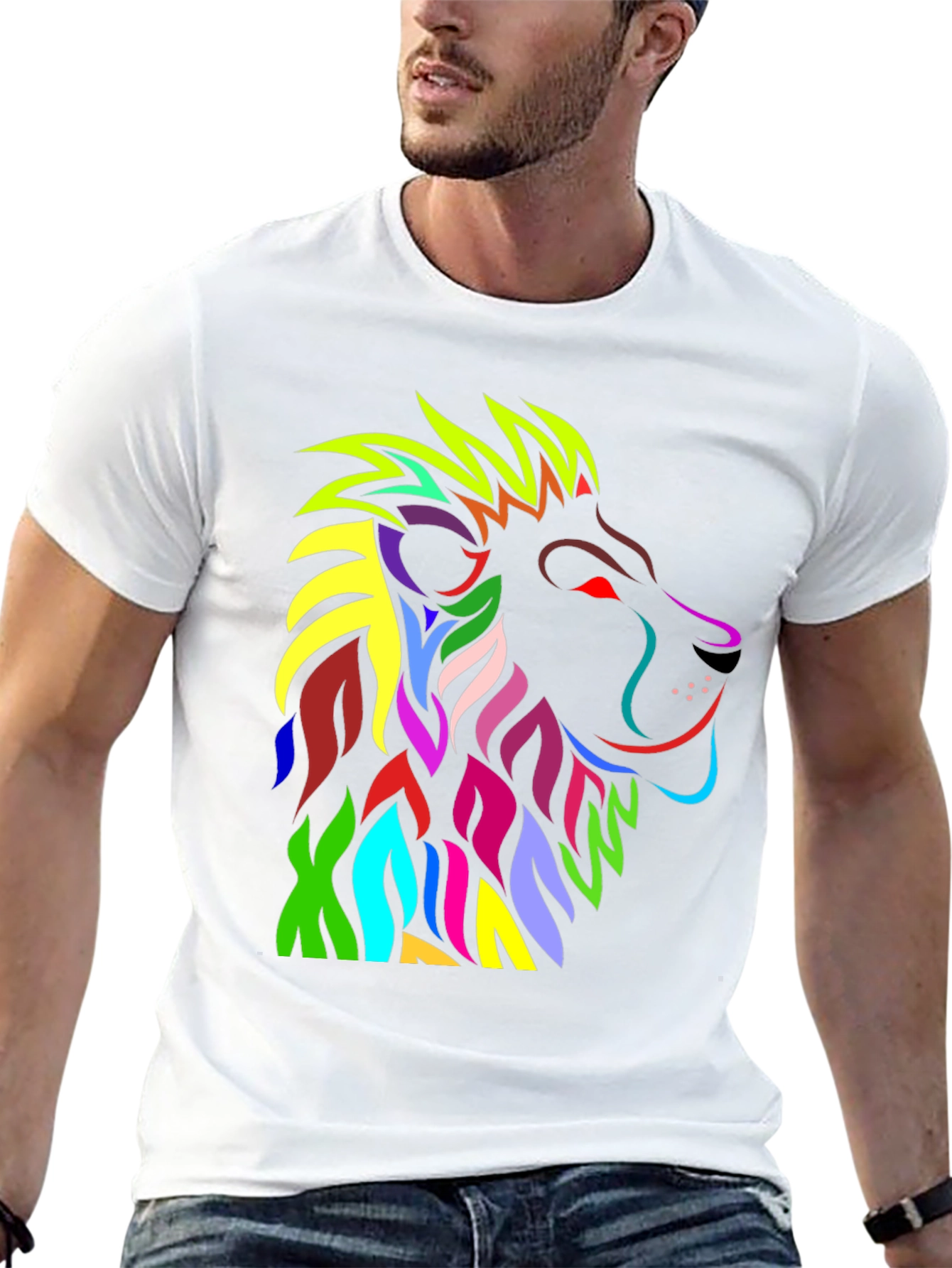 Vibrant Lion Graphic T-Shirt - Bold Colorful Design - 13