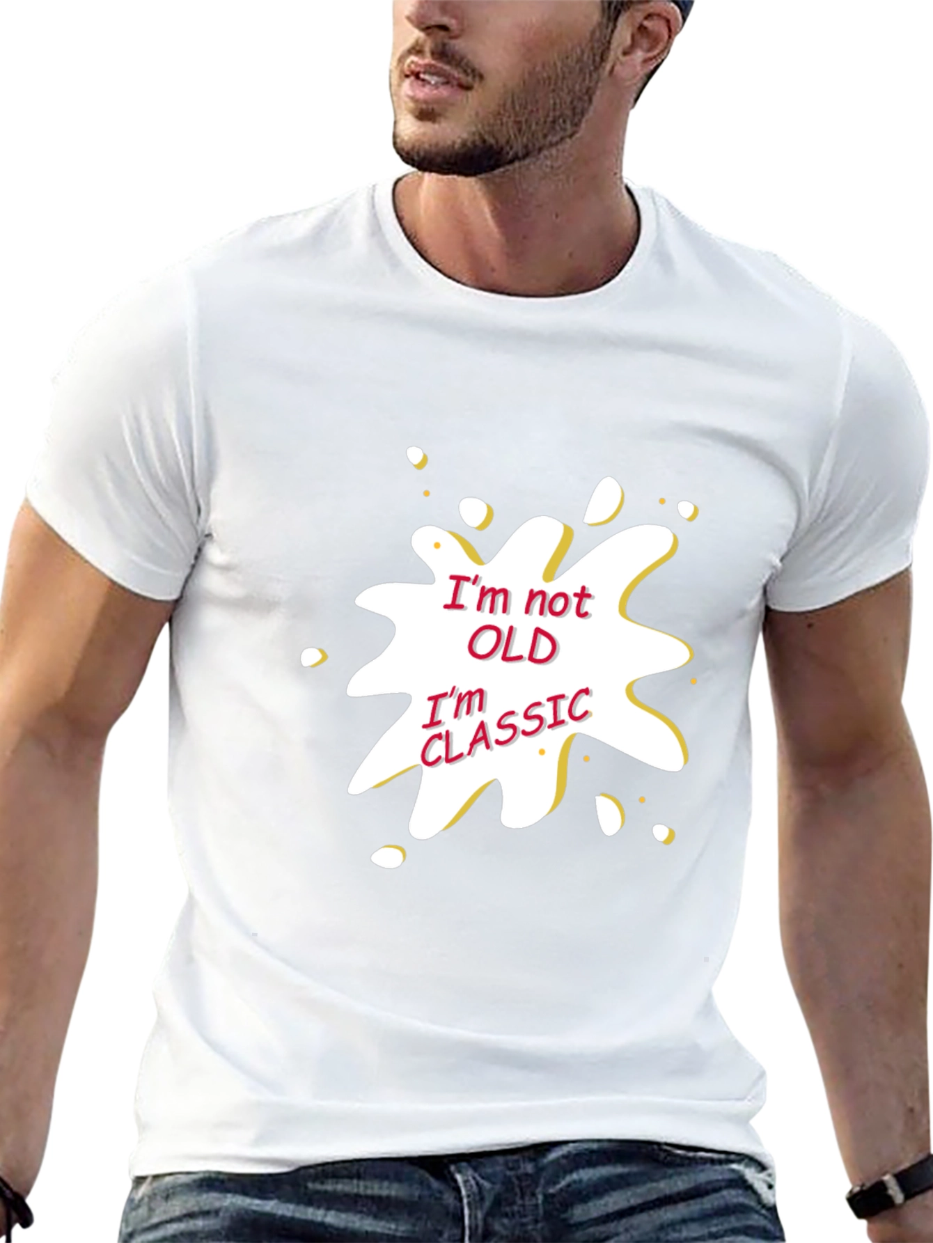 Black Funny "I'm Not Old, I'm Classic" Graphic T-Shirt view 13