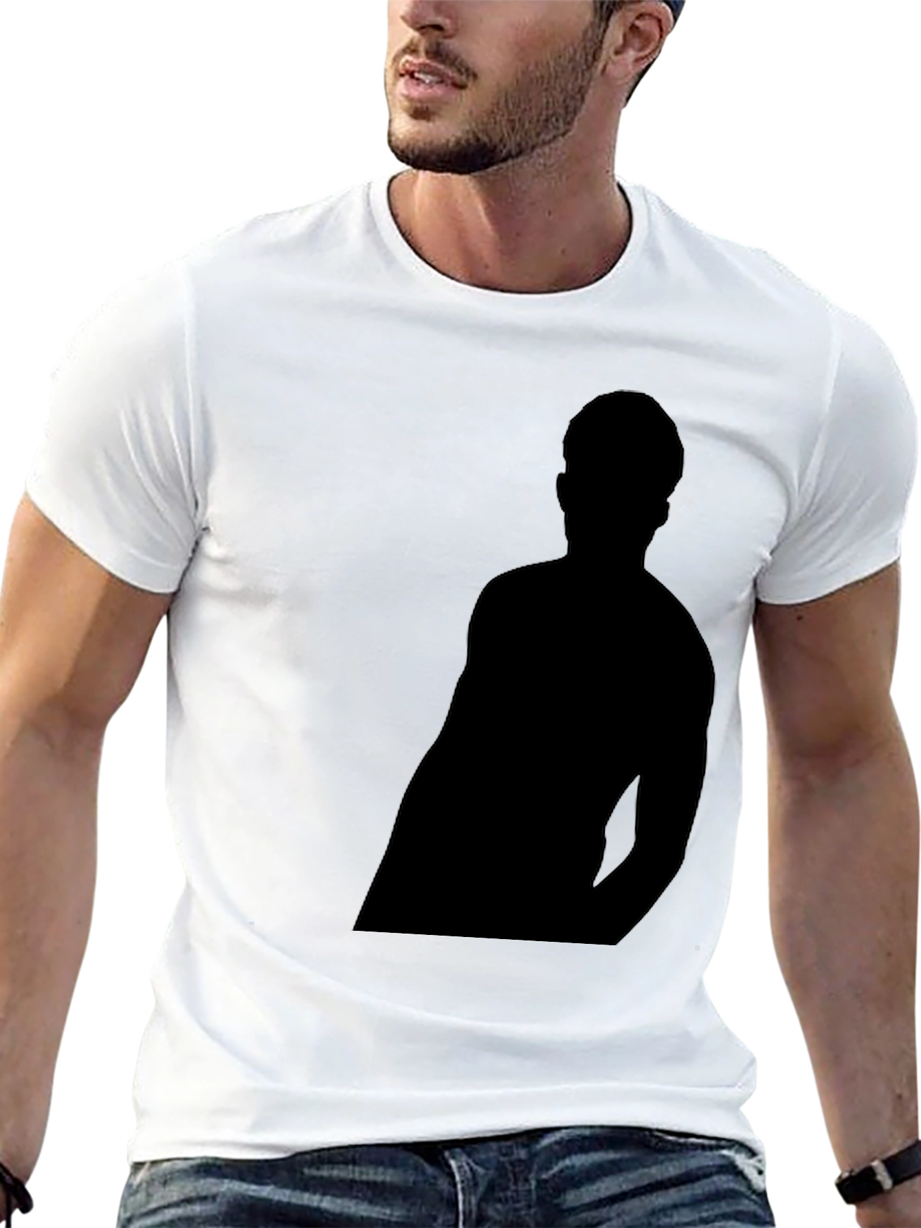 Black Black T-Shirt with Silhouette Graphic view 13