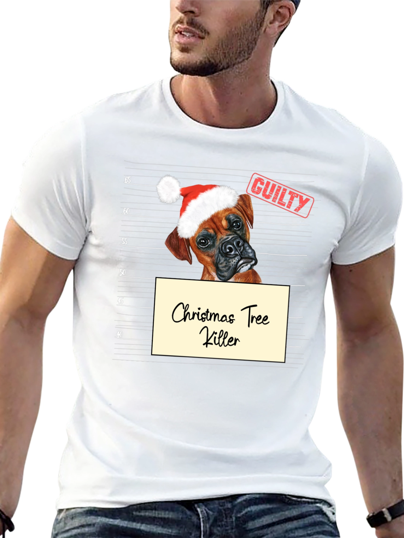 Black Christmas Tree Killer Dog T-Shirt view 13