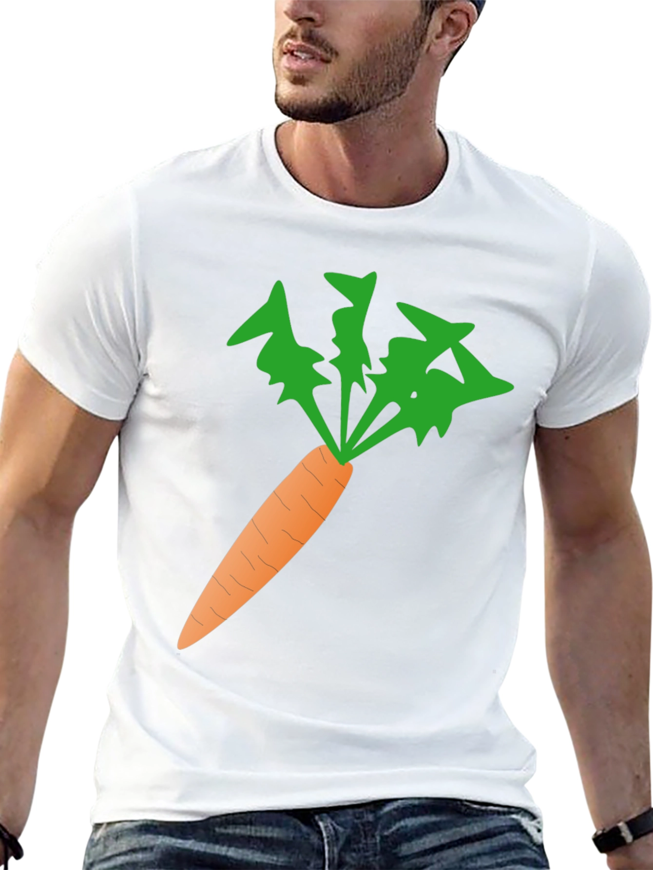 Black Men's Carrot Graphic Tee - Black Cotton Blend view 13
