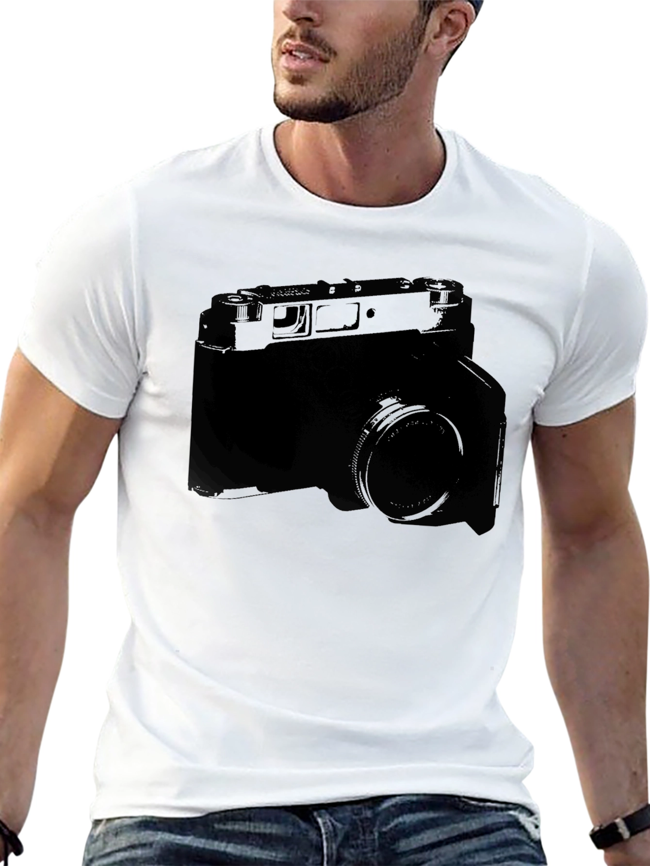Black Vintage Camera Graphic Tee - Retro Style view 13