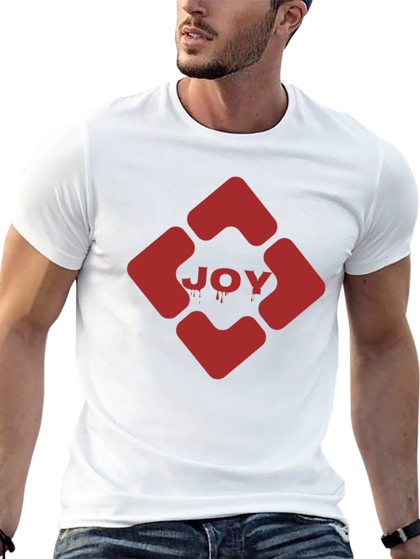 Black JOY Graphic Tee - Edgy Red Design on Black view 13