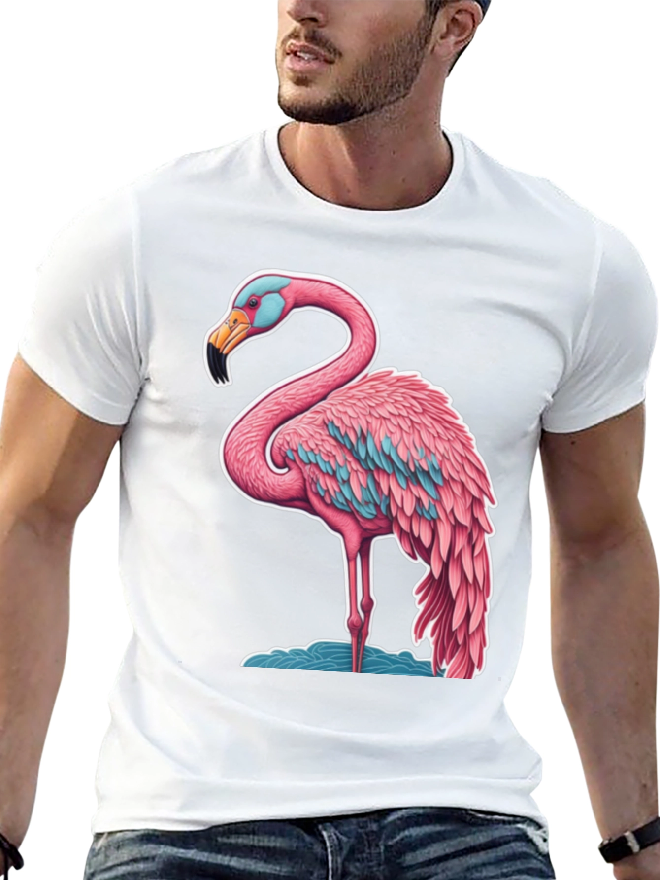 Black Flamingo Graphic Tee - Black Cotton view 13