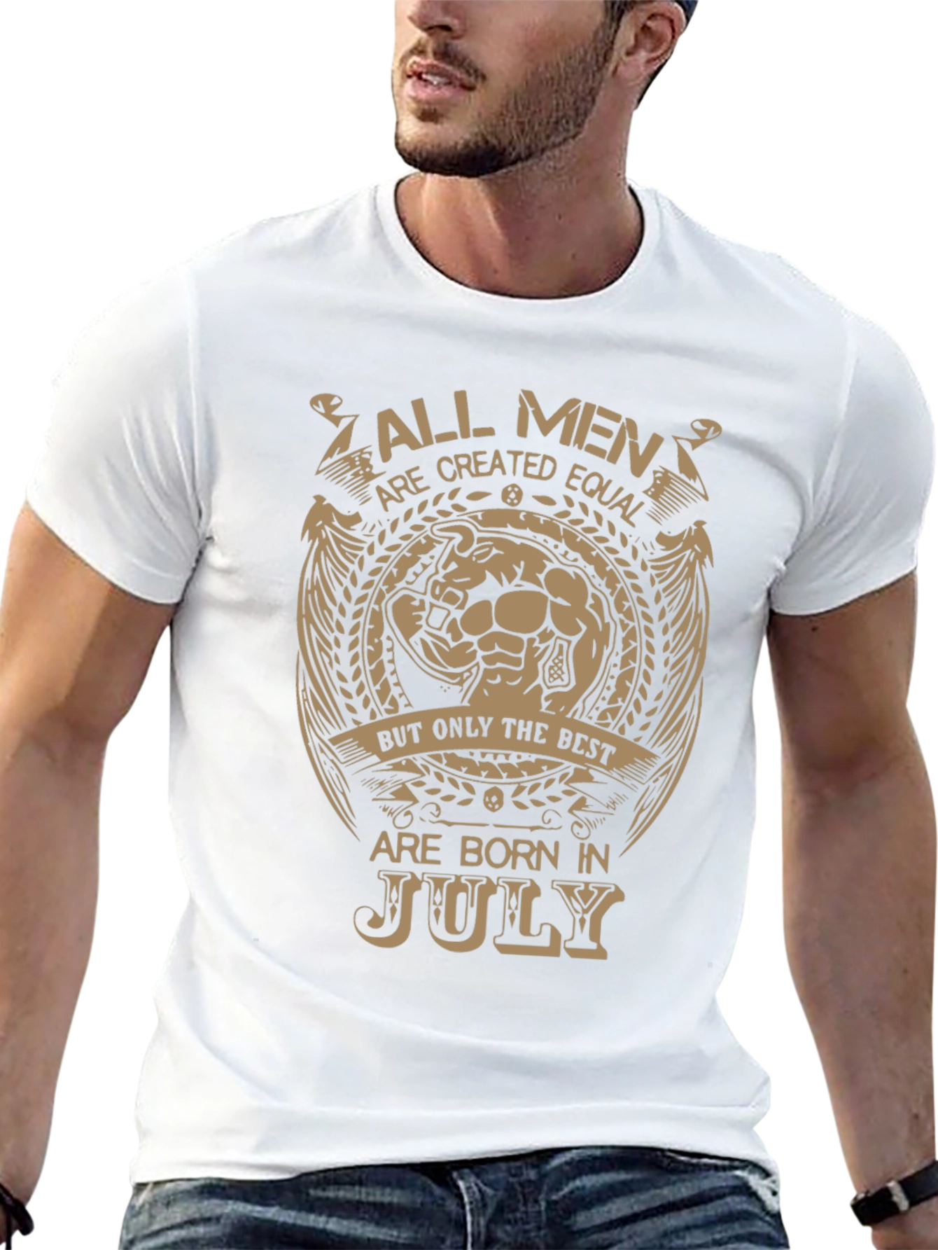 Black All Men Born In July T-Shirt view 13