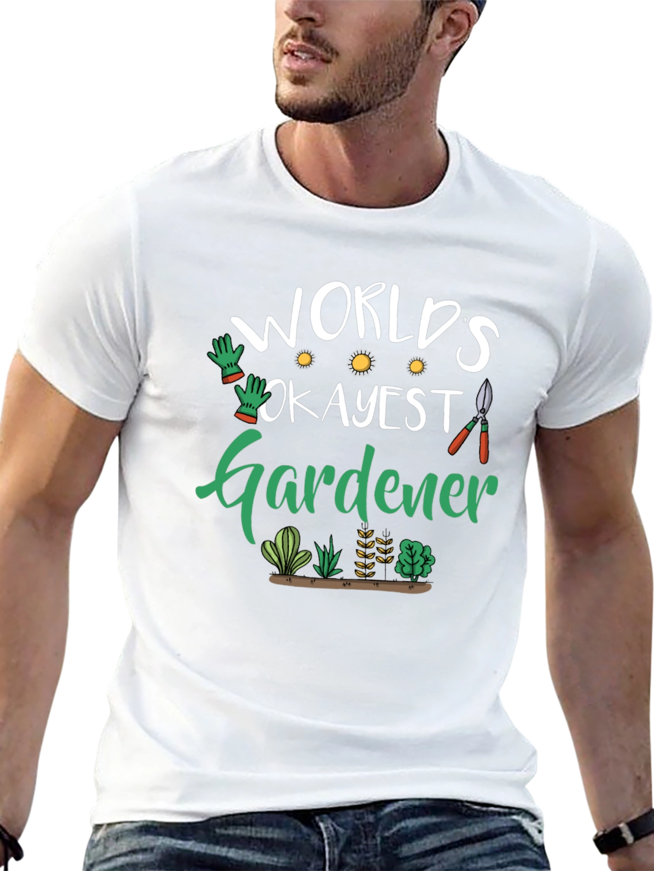 Black World's Okayest Gardener T-Shirt - Black Cotton view 13