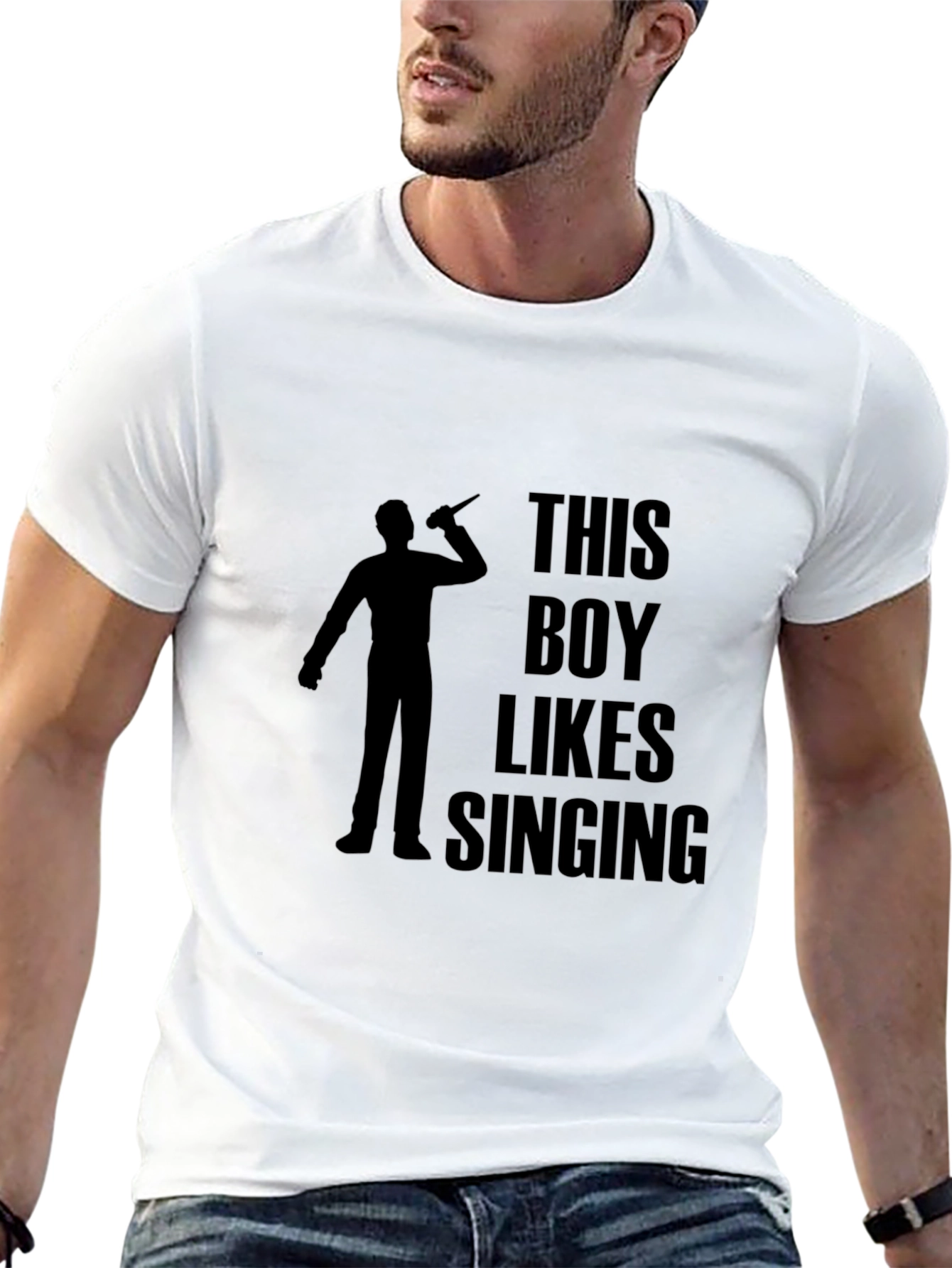 Black This Boy Likes Singing Black T-Shirt view 13